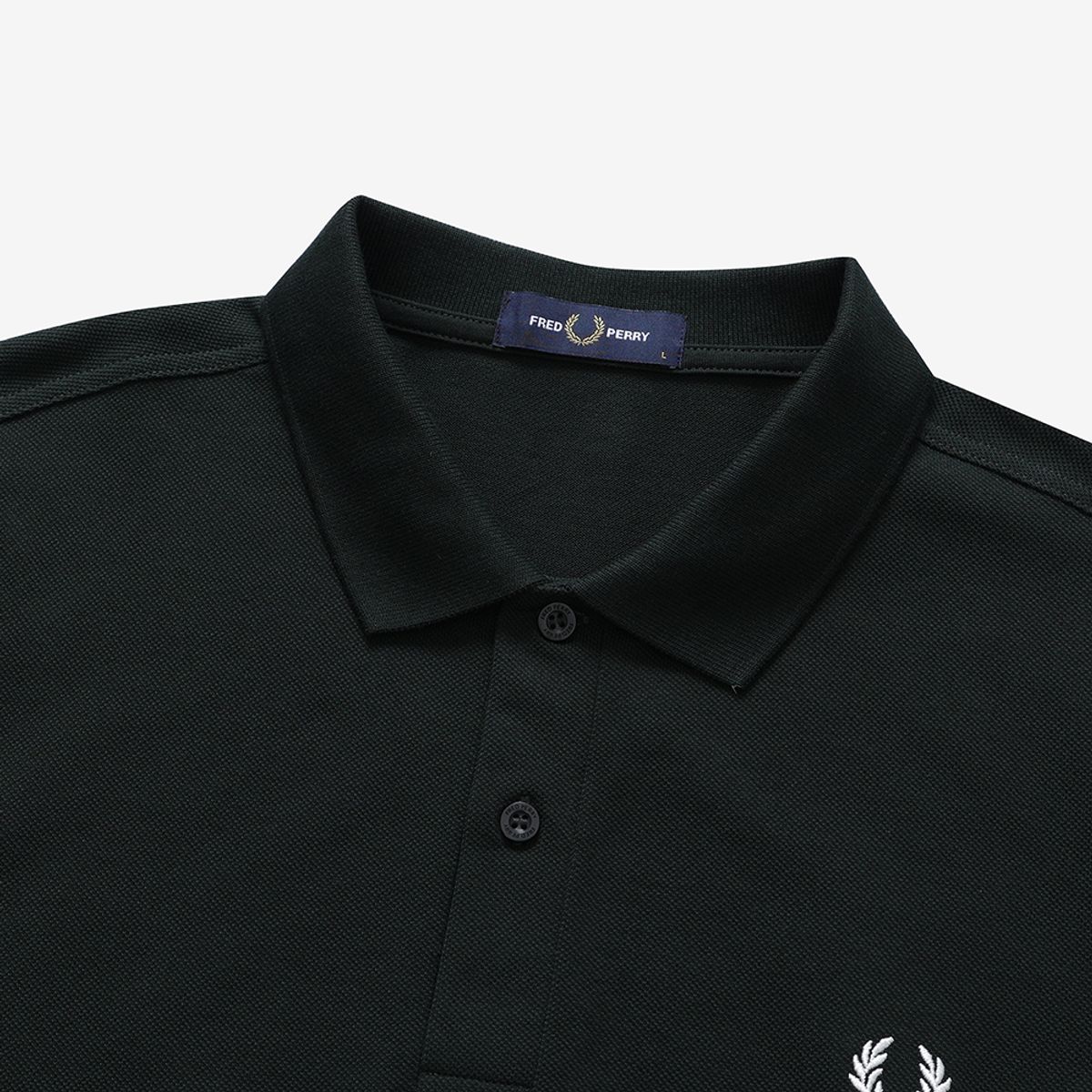 프레드페리(FRED PERRY) [M6000] 플레인 프레드페리 셔츠 - 나이트그린/스노우화이트 M6000-T50