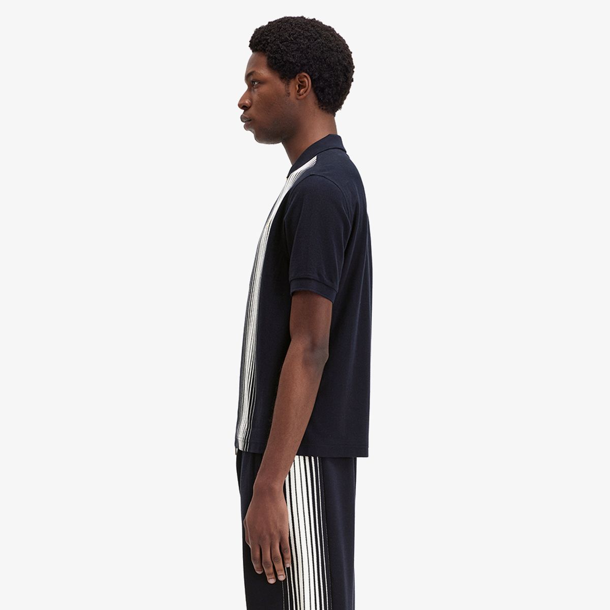 프레드페리(FRED PERRY) [Sharp] 옴브레 스트라이프 집 스루 폴로 셔츠 (608) AFPM2438542-608