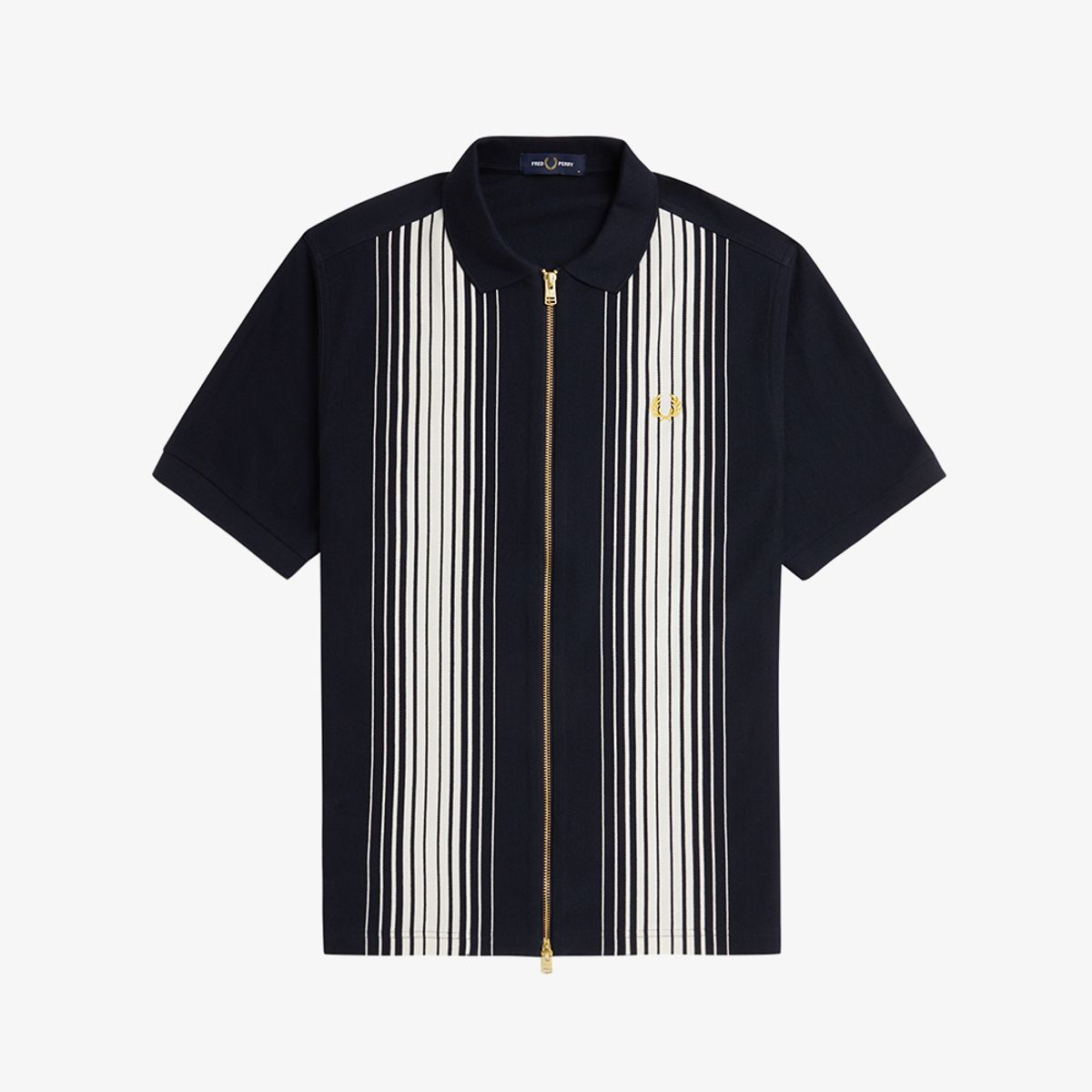 프레드페리(FRED PERRY) [Sharp] 옴브레 스트라이프 집 스루 폴로 셔츠 (608) AFPM2438542-608