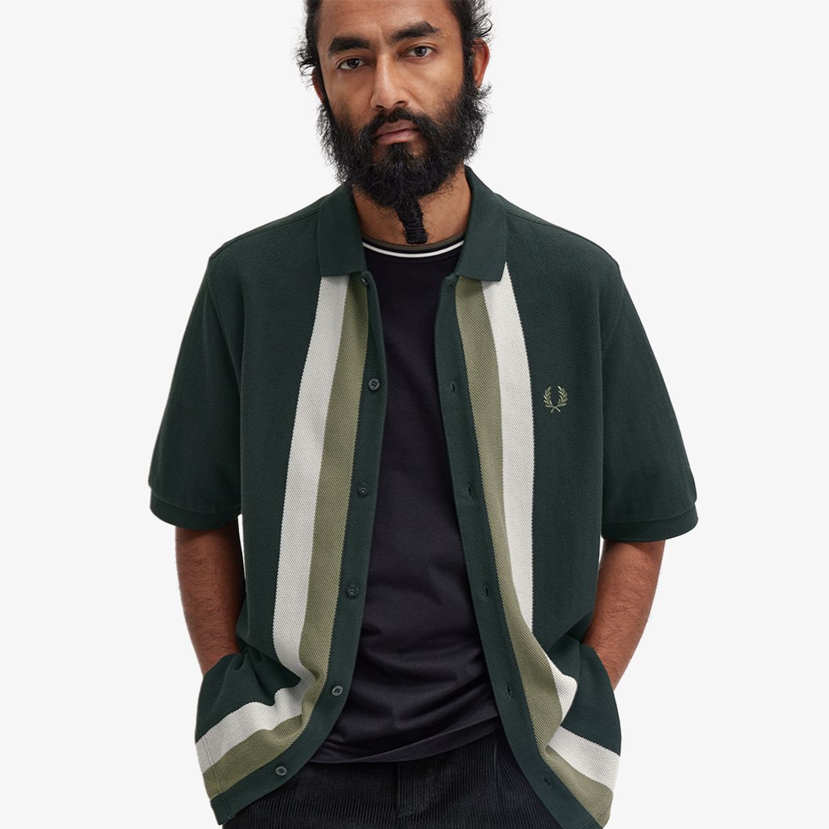 프레드페리(FRED PERRY) [Sharp] 패널 버튼 스루 폴로 셔츠 (Q20) AFPM243M522-Q20