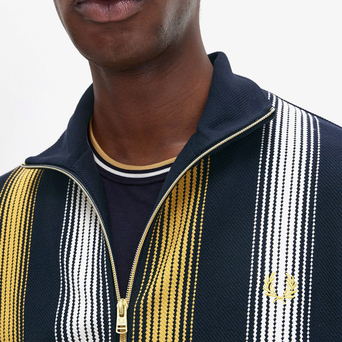 프레드페리(FRED PERRY) [Sharp] 옴브레 스트라이프 트랙 자켓 - 네이비 AFPM2438561-608