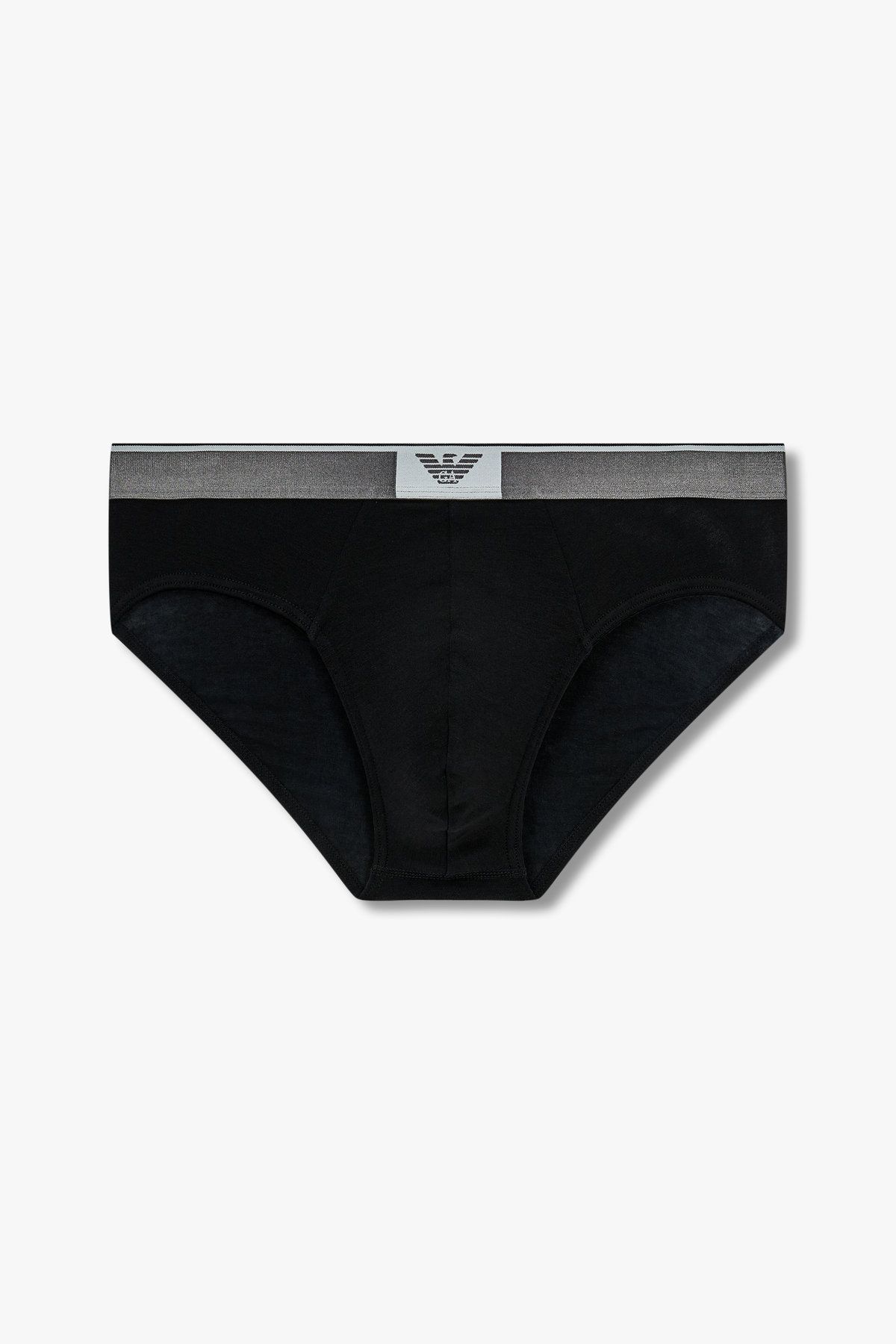 엠포리오 아르마니 언더웨어(EMPORIO ARMANI UNDERWEAR) 남성 글로시 이글 로고 밴딩 브리프_블랙 0814311031