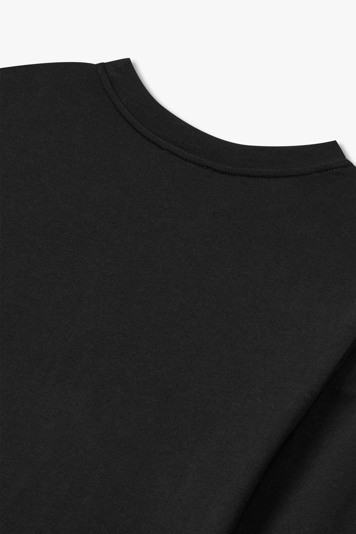 엠포리오 아르마니 언더웨어(EMPORIO ARMANI UNDERWEAR) 여성 프론트 로고 라운지 티셔츠_블랙 0824336504