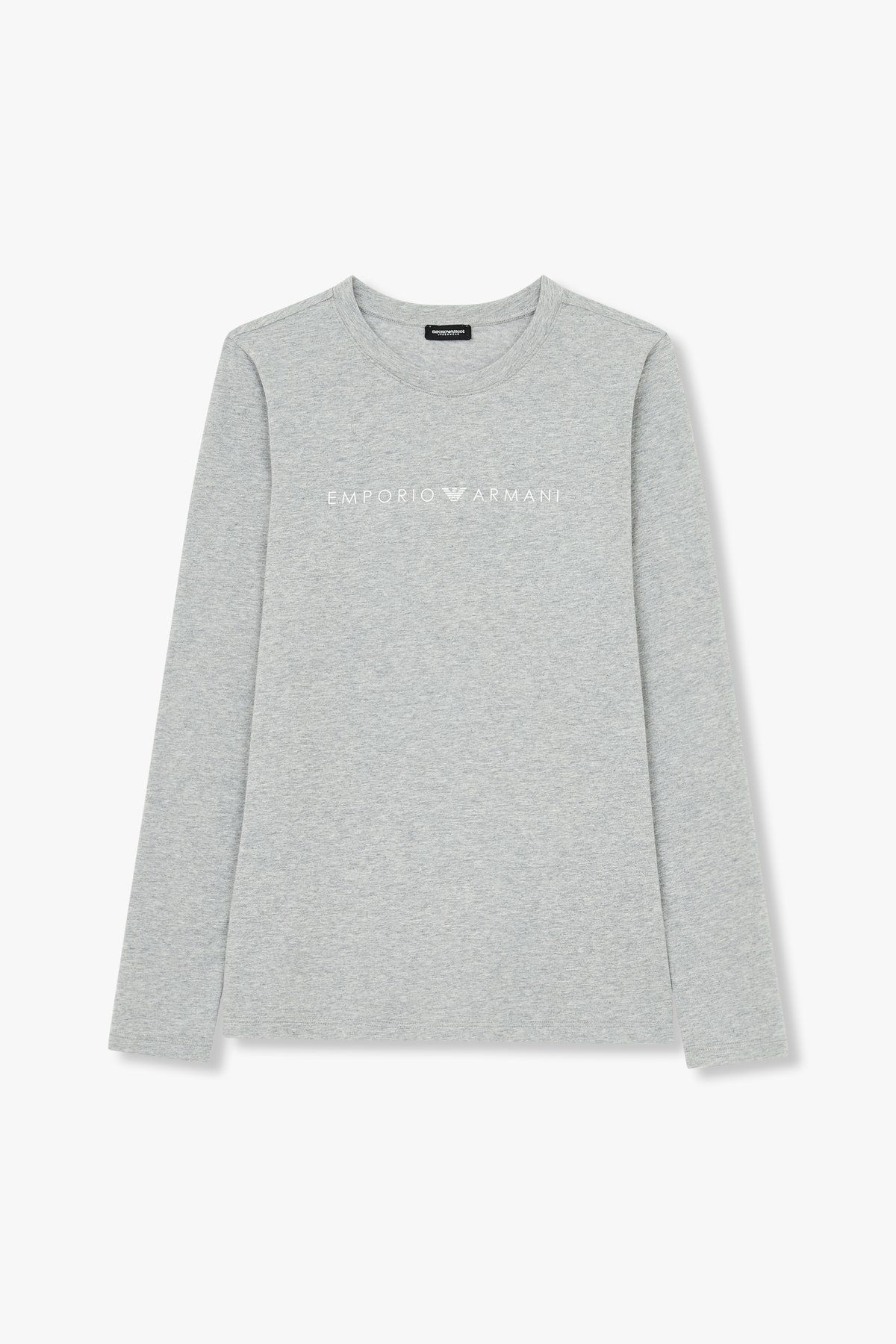 엠포리오 아르마니 언더웨어(EMPORIO ARMANI UNDERWEAR) 여성 프론트 로고 라운지 티셔츠_멜란지 그레이 0824336505