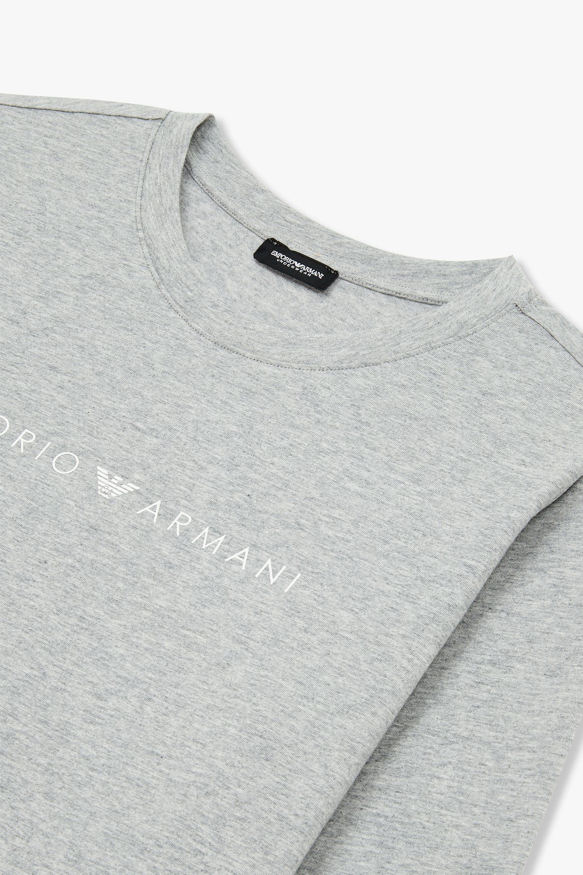 엠포리오 아르마니 언더웨어(EMPORIO ARMANI UNDERWEAR) 여성 프론트 로고 라운지 티셔츠_멜란지 그레이 0824336505