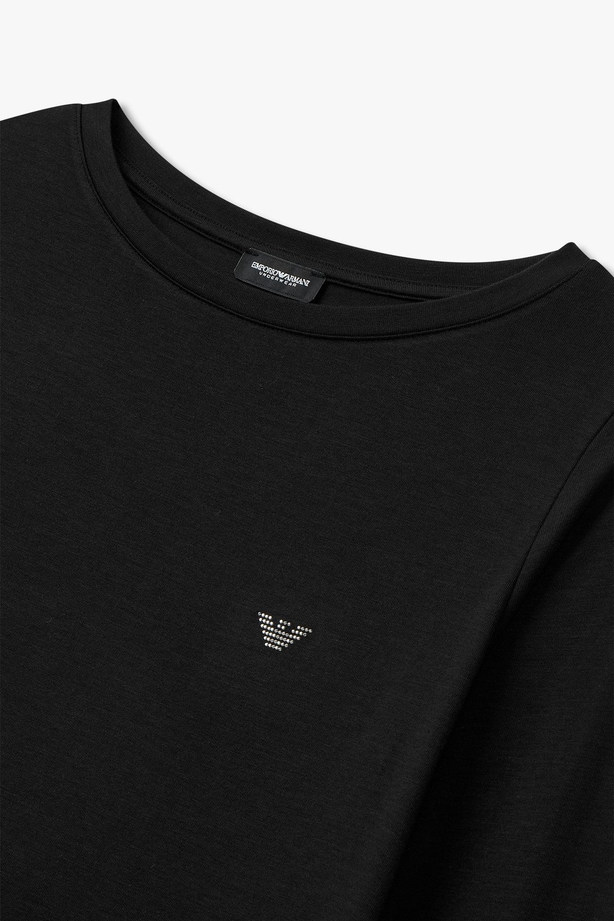 엠포리오 아르마니 언더웨어(EMPORIO ARMANI UNDERWEAR) 여성 이글 로고 라운지 티셔츠_블랙 0824336501