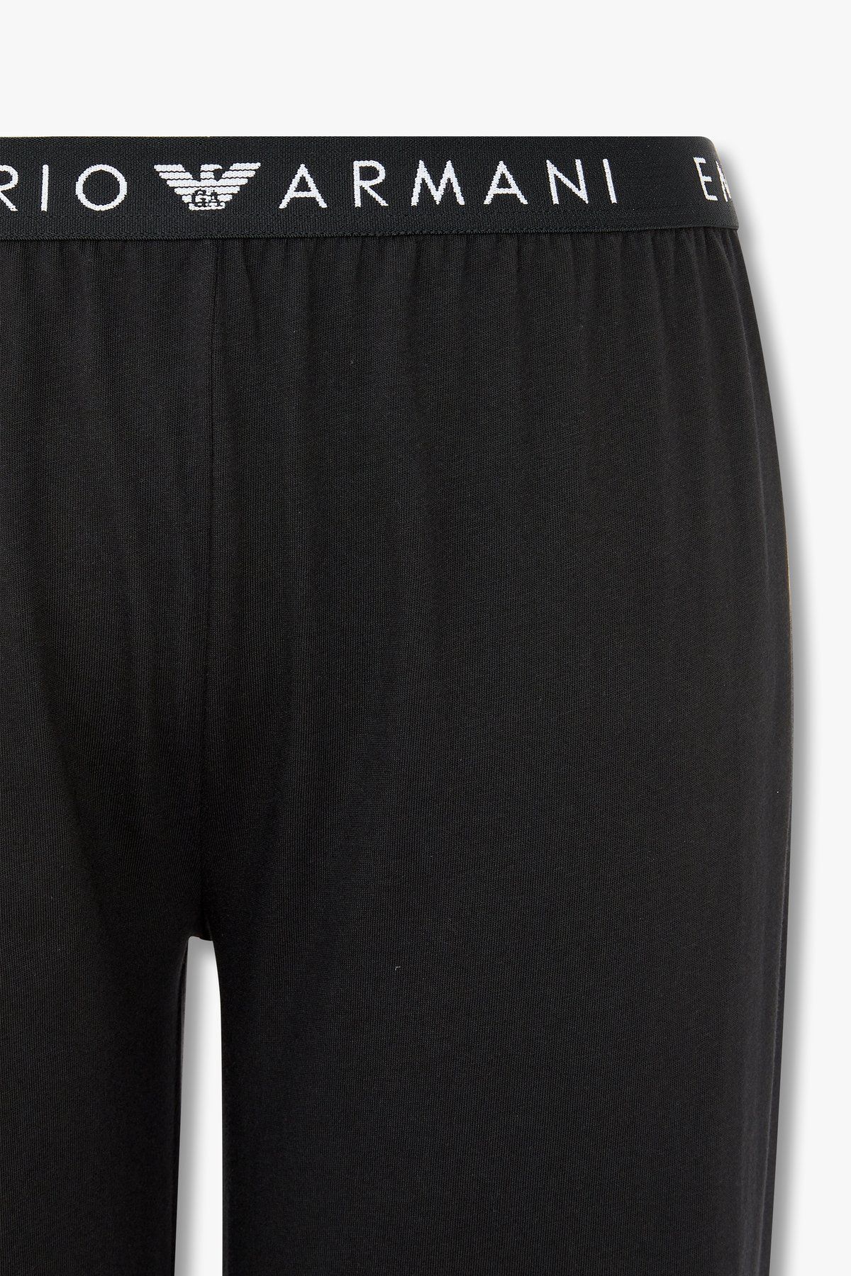 엠포리오 아르마니 언더웨어(EMPORIO ARMANI UNDERWEAR) 여성 로고 밴딩 라운지 조거 팬츠_블랙 0824332504