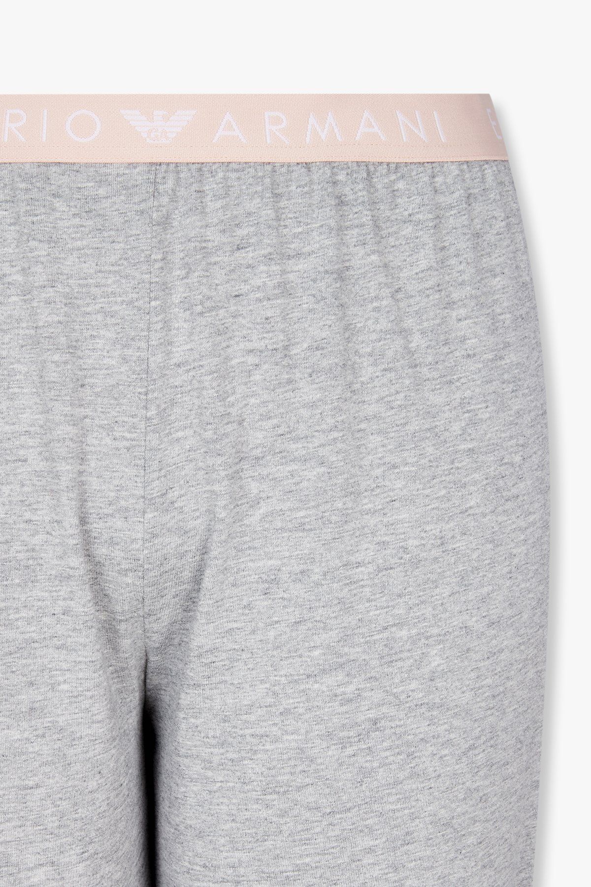 엠포리오 아르마니 언더웨어(EMPORIO ARMANI UNDERWEAR) 여성 로고 밴딩 라운지 조거 팬츠_멜란지 그레이 0824332505