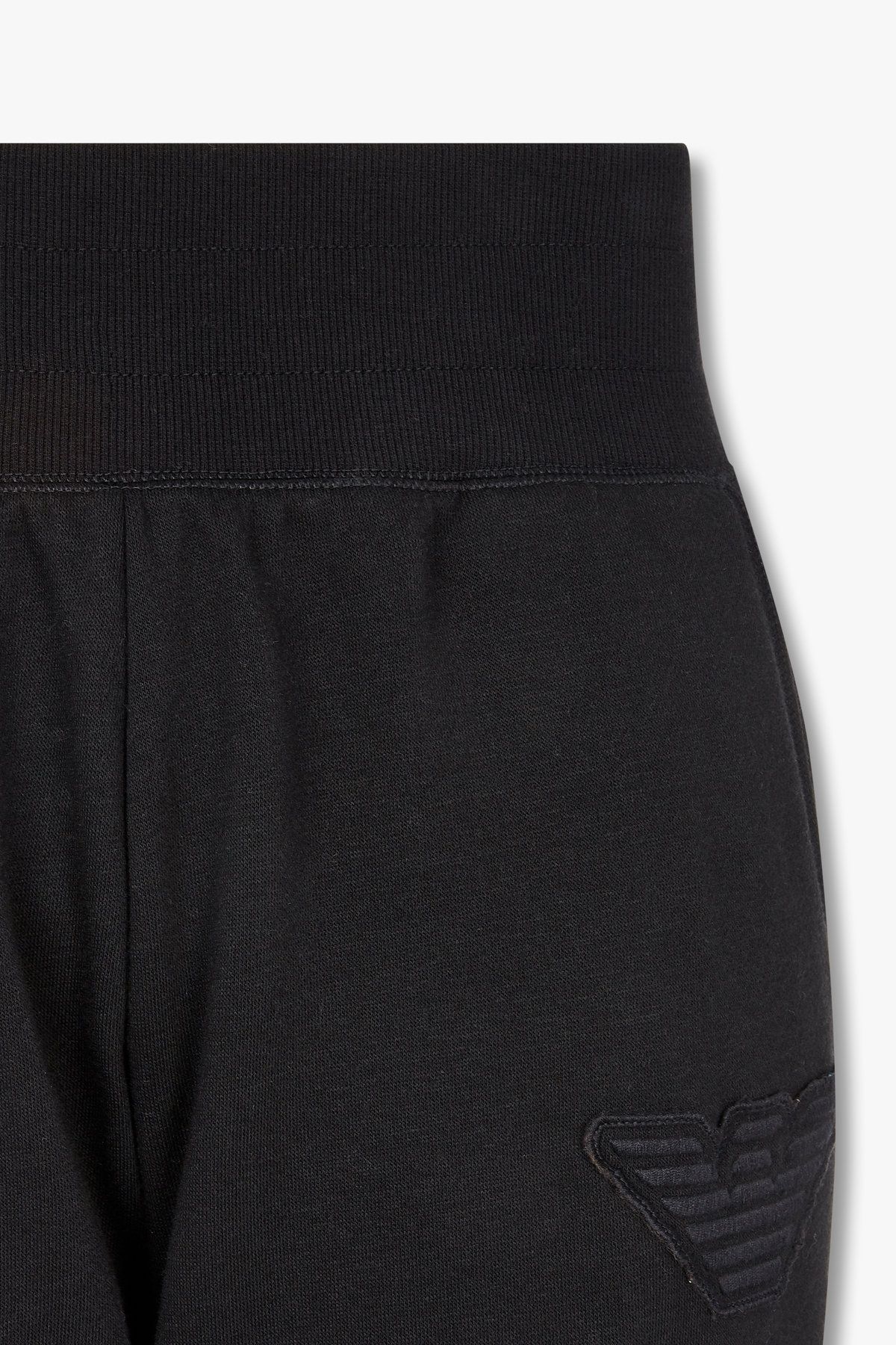 엠포리오 아르마니 언더웨어(EMPORIO ARMANI UNDERWEAR) 여성 이글 와펜 라운지 조거 팬츠_블랙 0824332506