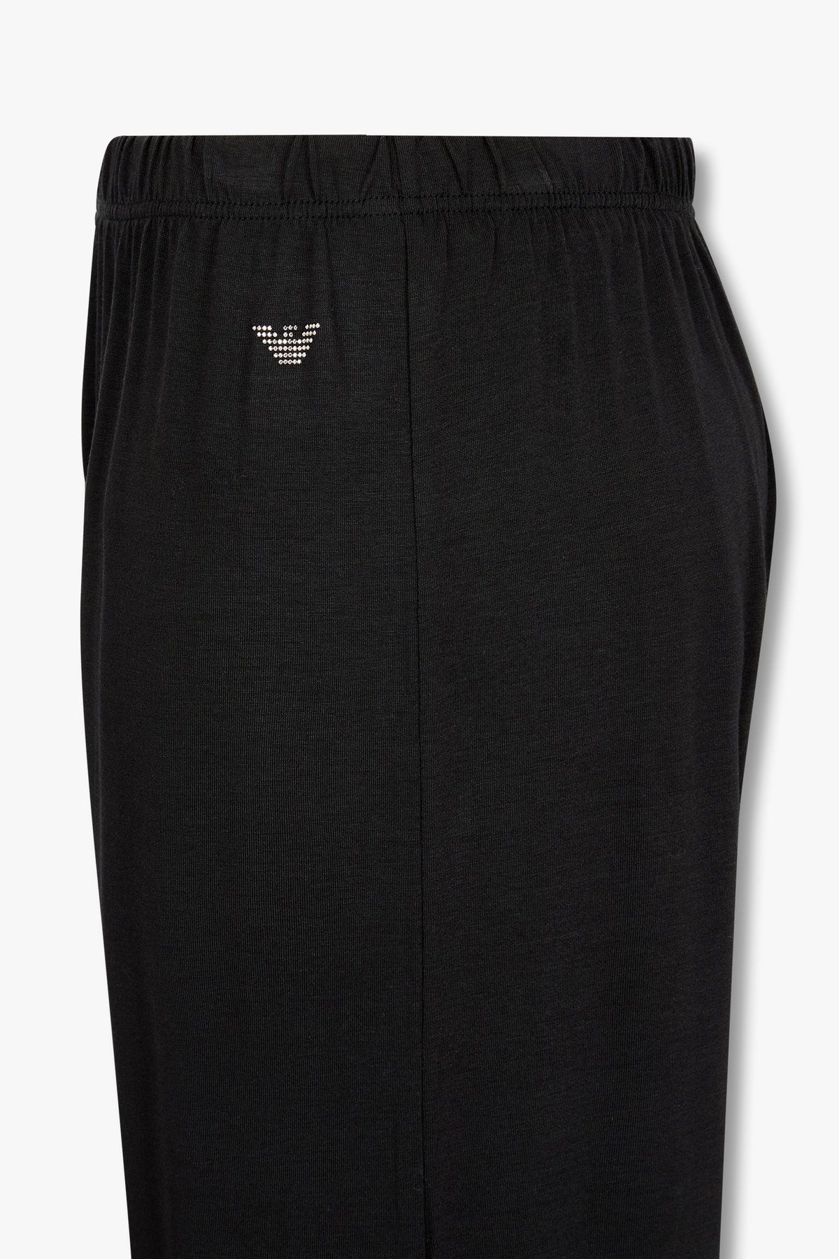 엠포리오 아르마니 언더웨어(EMPORIO ARMANI UNDERWEAR) 여성 이글 로고 스트레치 밴딩 팬츠_블랙 0824332501