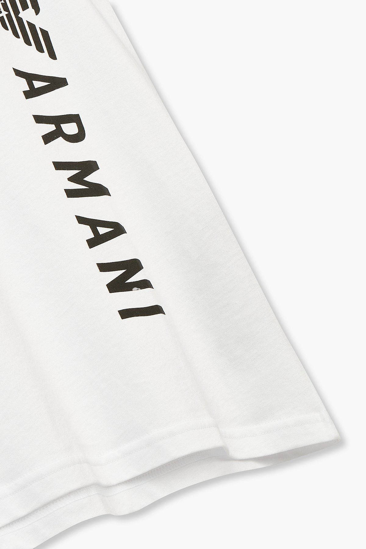 엠포리오 아르마니 언더웨어(EMPORIO ARMANI UNDERWEAR) 남성 사이드 로고 라운지 티셔츠_화이트 0814114022