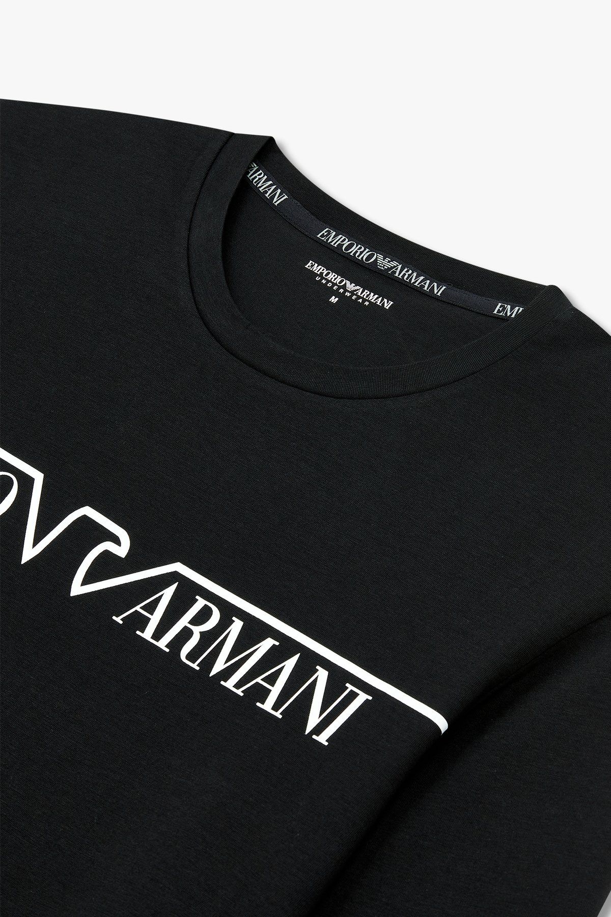 엠포리오 아르마니 언더웨어(EMPORIO ARMANI UNDERWEAR) 남성 이글 라인 로고 라운지 티셔츠_블랙 0814336003
