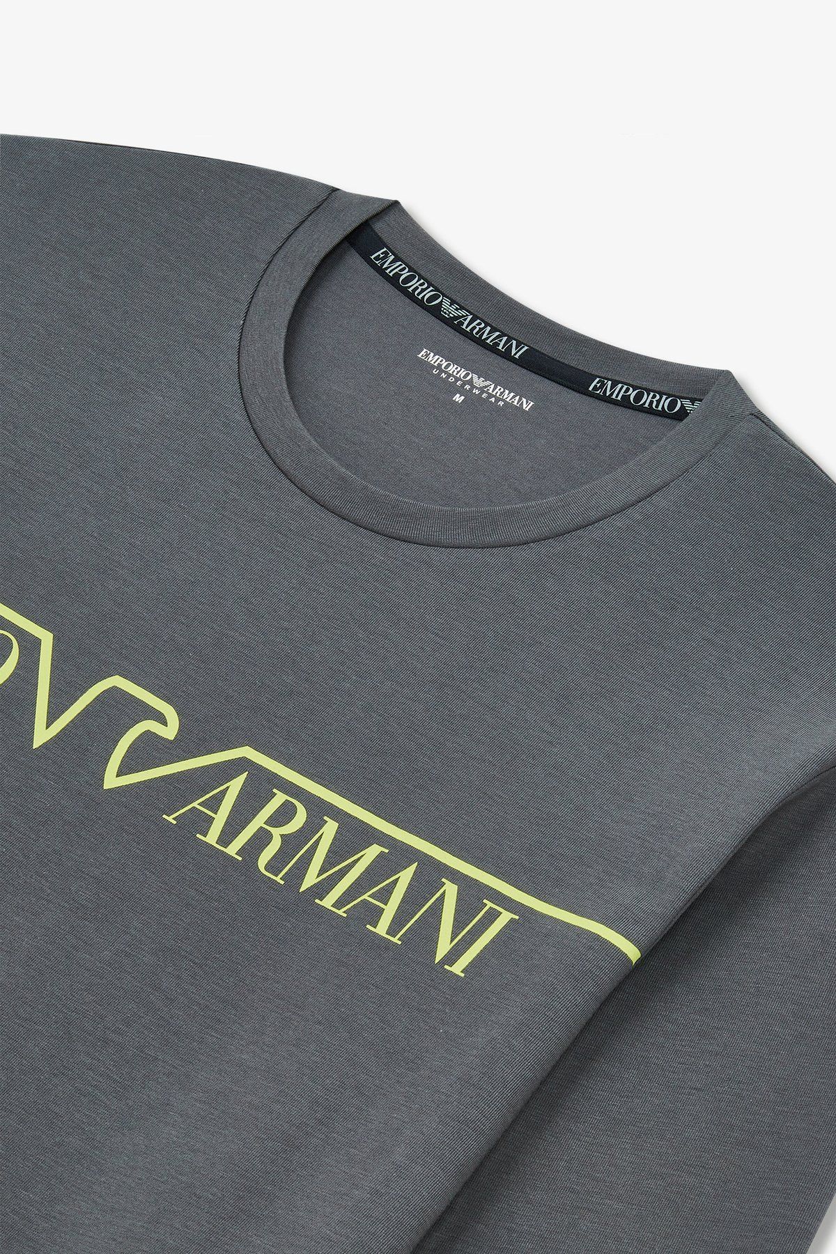 엠포리오 아르마니 언더웨어(EMPORIO ARMANI UNDERWEAR) 남성 이글 라인 로고 라운지 티셔츠_다크 그레이 0814336005