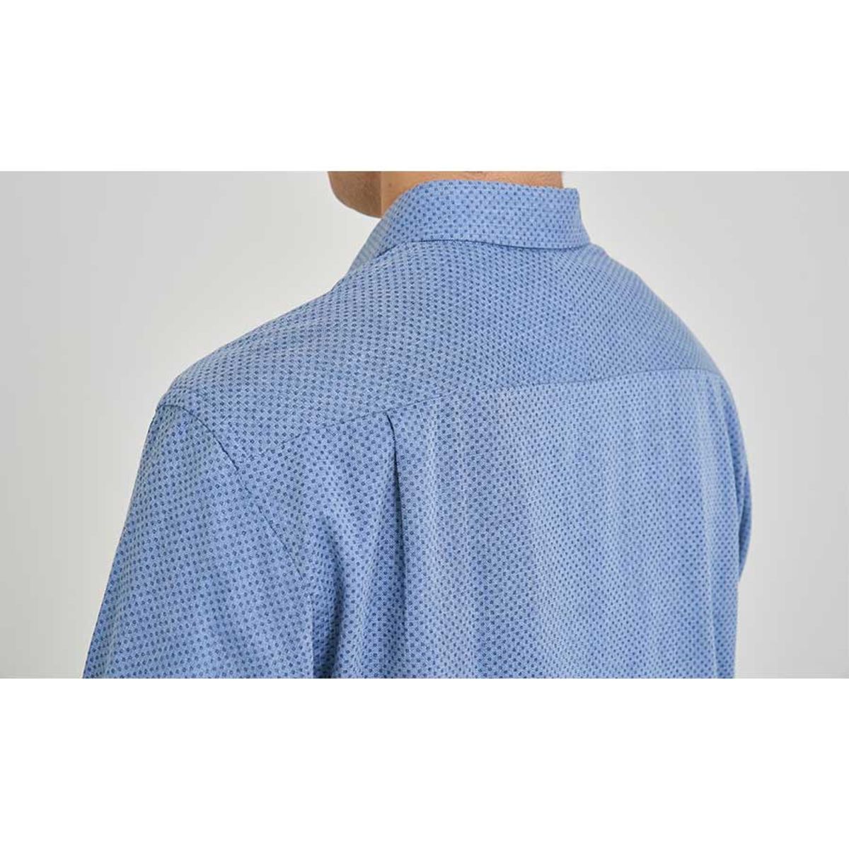 블랙브라운(BLACKBROWN) (SIDOGRAS) 헤링본 도비  프린트 코튼 셔츠 [BLUE]