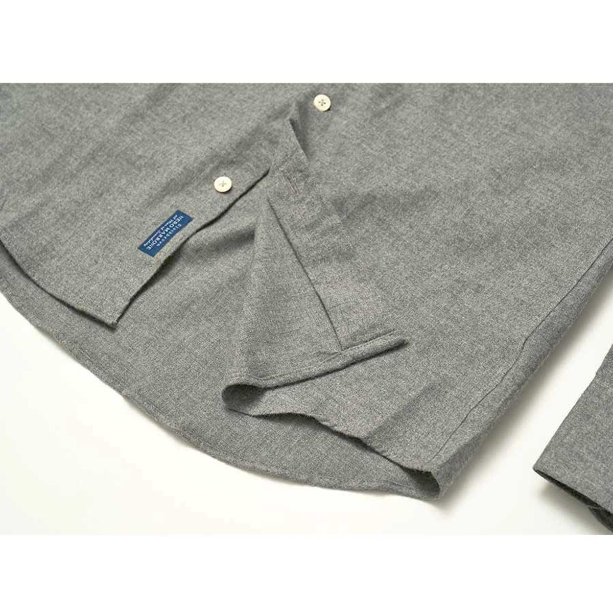 블랙브라운(BLACKBROWN) 멜란지 기모 코튼 셔츠 [GRAY]