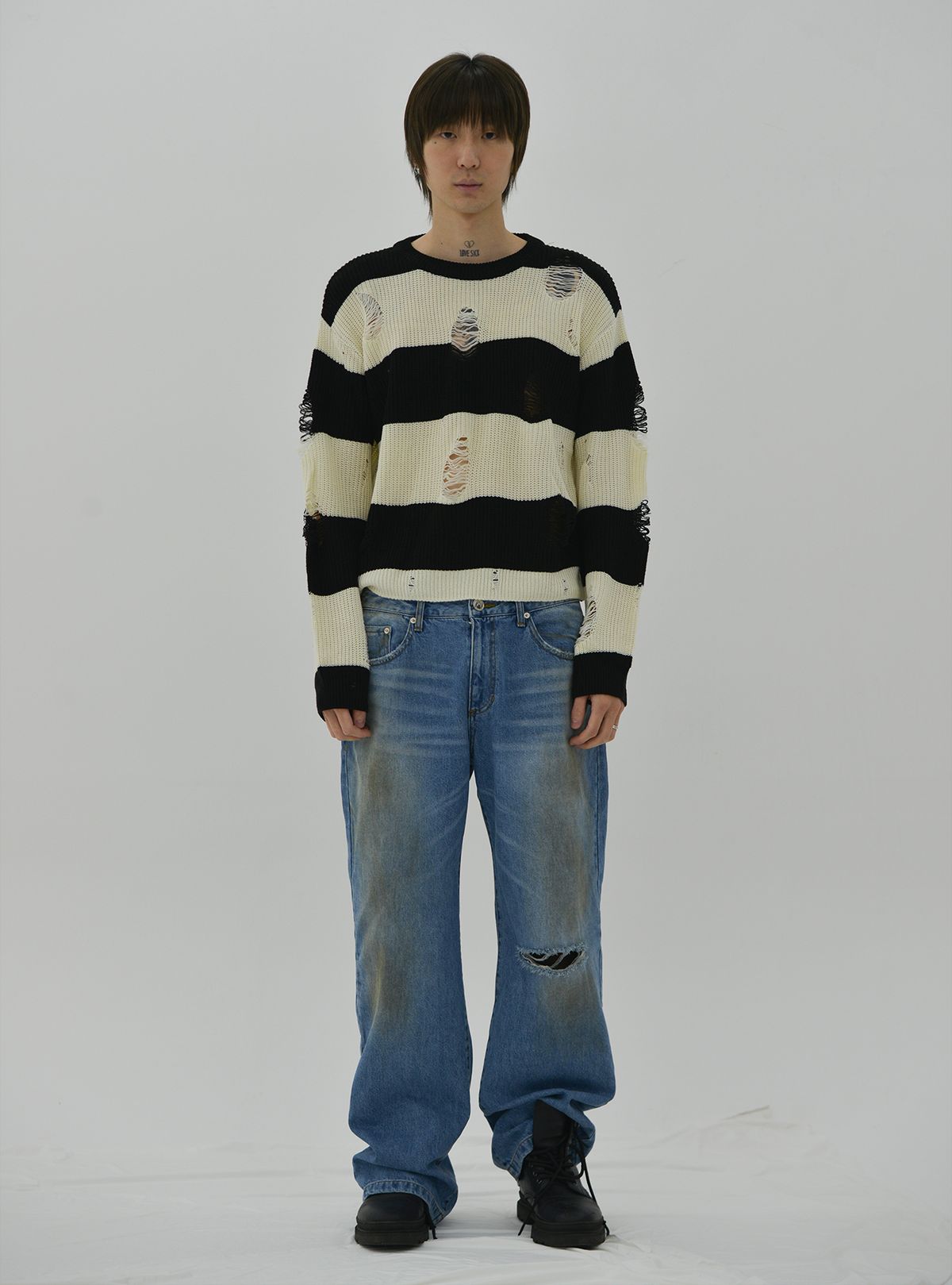배드보이즈스포츠클럽(BADBOYSSPORTSCLUB) 302.0 : Ripped Sweater_Stripe