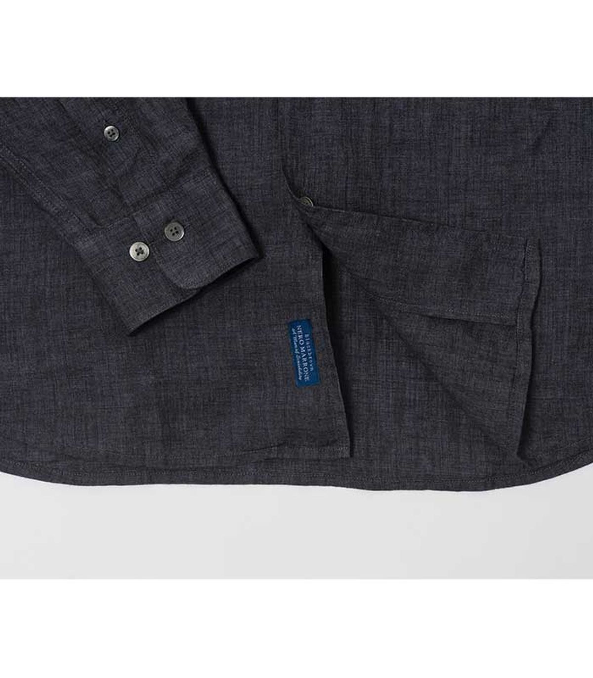 블랙브라운(BLACKBROWN) 딜라베 원피스카라 린넨 셔츠[CHARCOAL]
