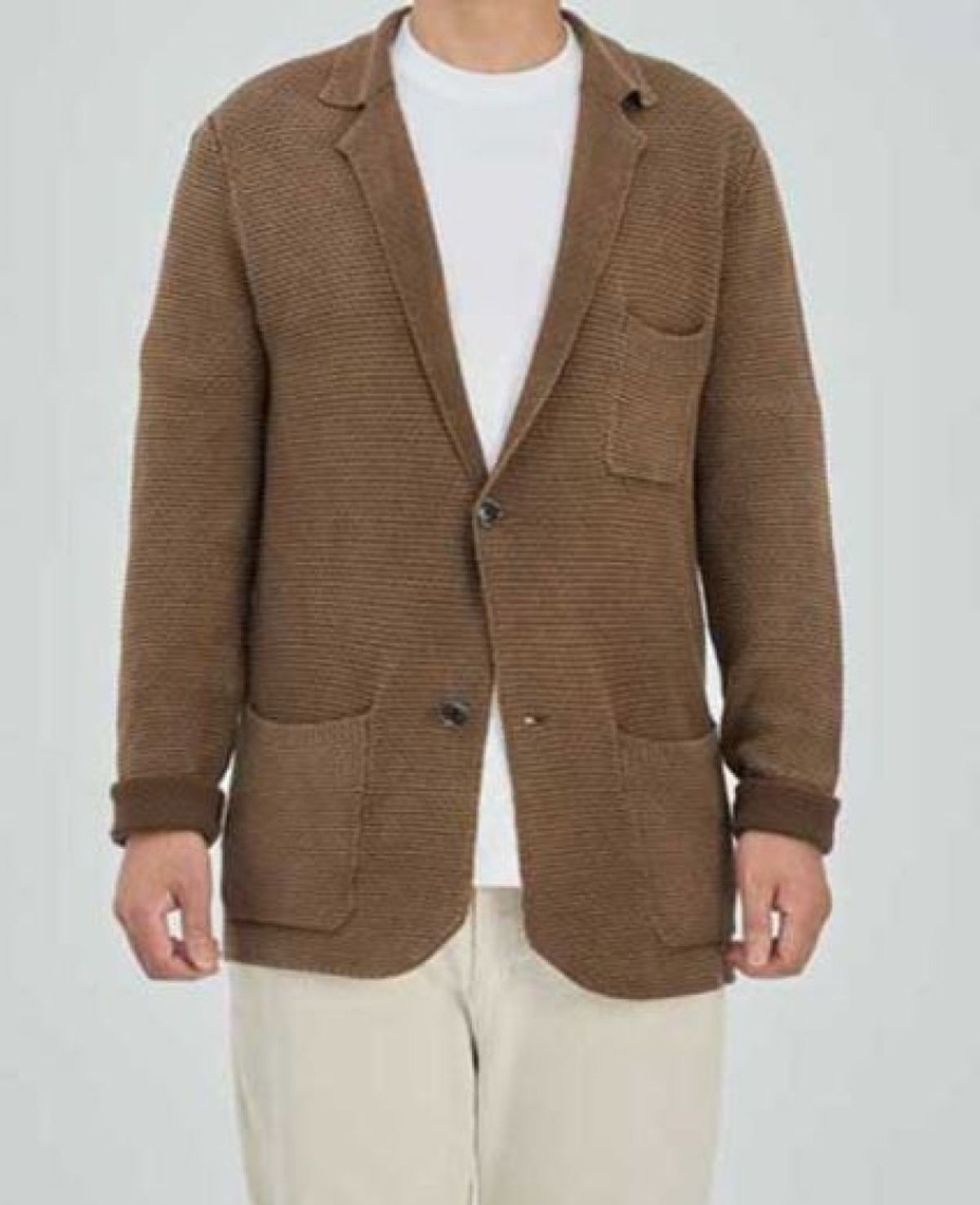 블랙브라운(BLACKBROWN) 블랙브라운 변형조직자켓가디건 [BROWN]