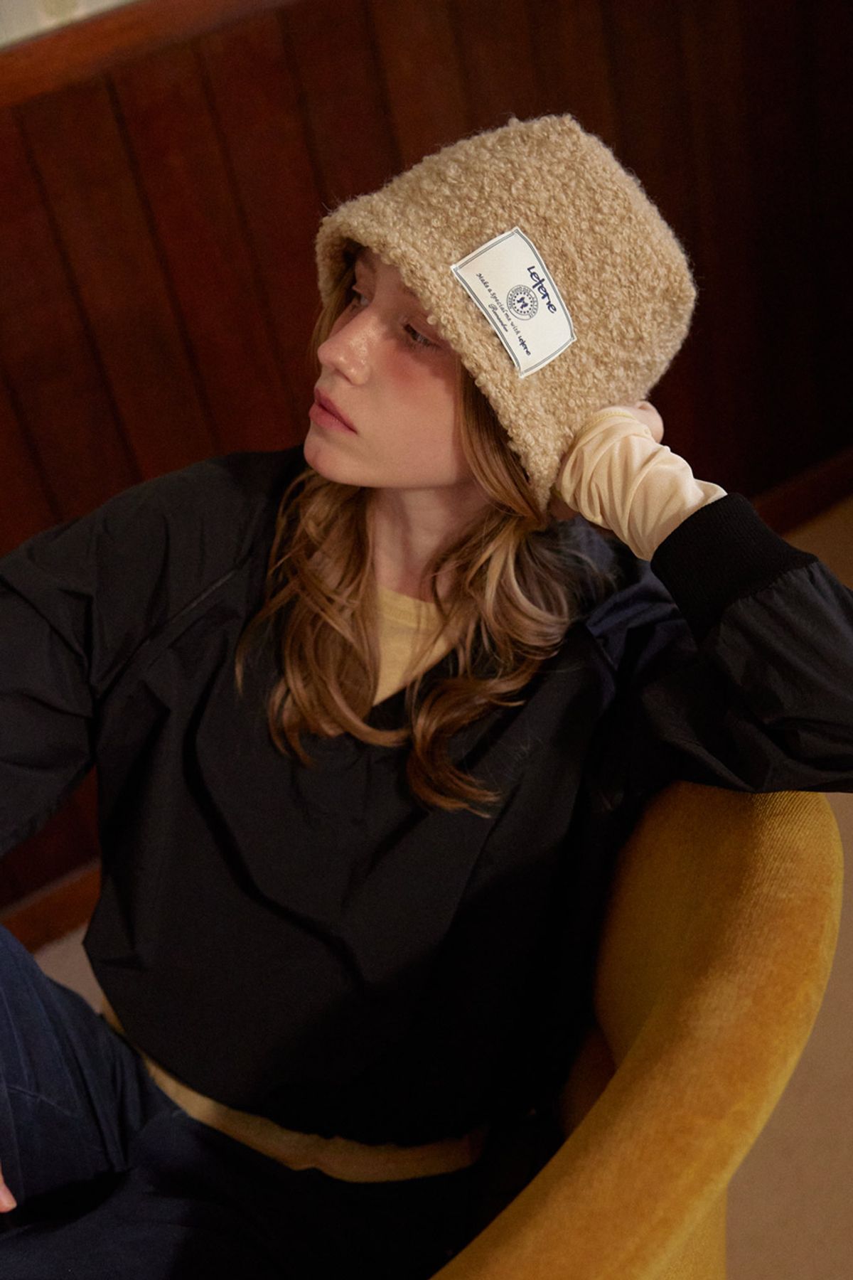레터리(LETERIE) TEDDY BUCKET HAT_BEIGE