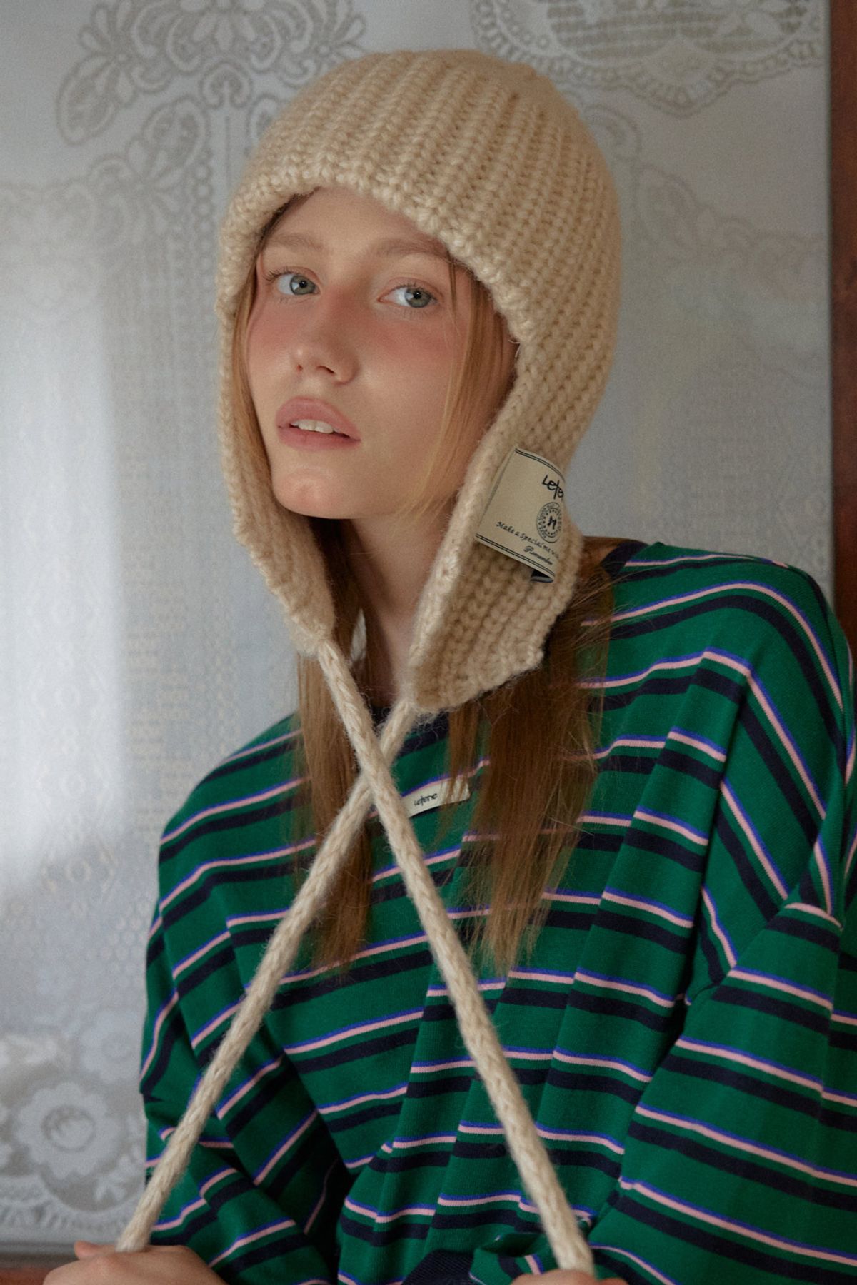 레터리(LETERIE) LR KNIT TROOPER HAT_IVORY