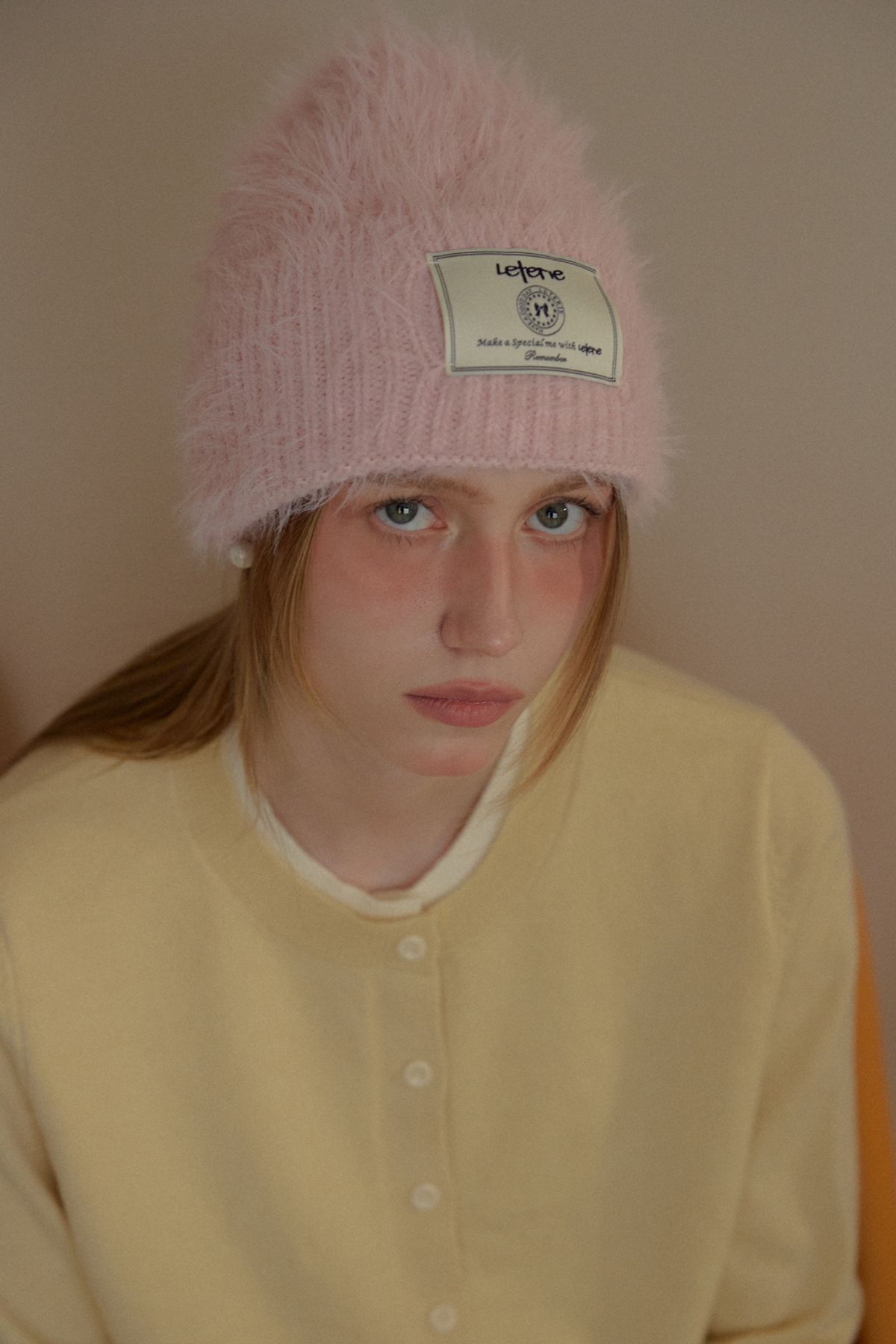 레터리(LETERIE) LR LABEL ANGORA BEANIE_LAVENDER