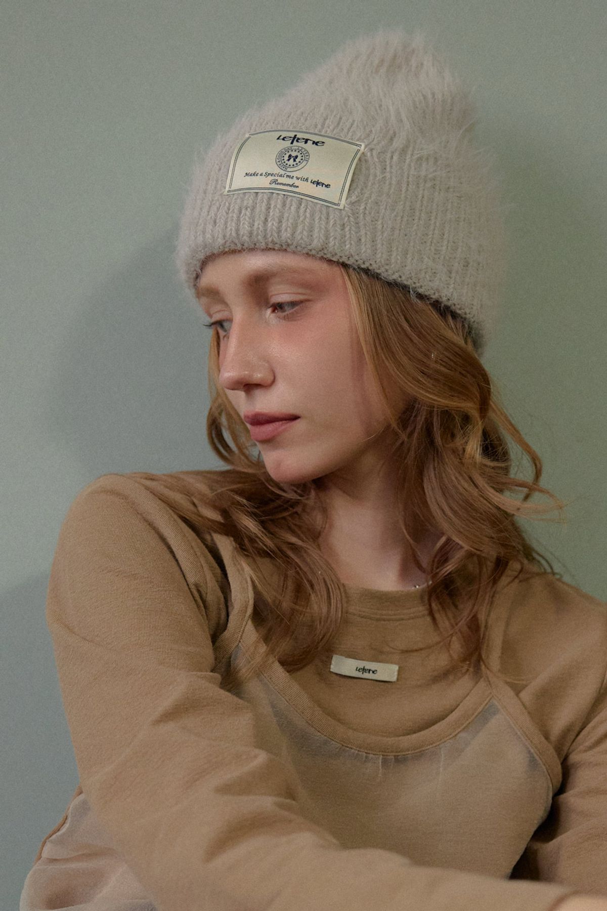 레터리(LETERIE) LR LABEL ANGORA BEANIE_GREY