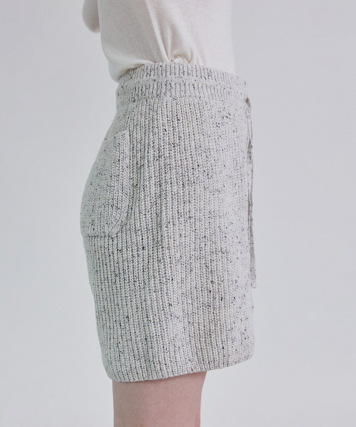스텝어라운드(STEP AROUND) Nef wool knit half pants_LIGHT GREY
