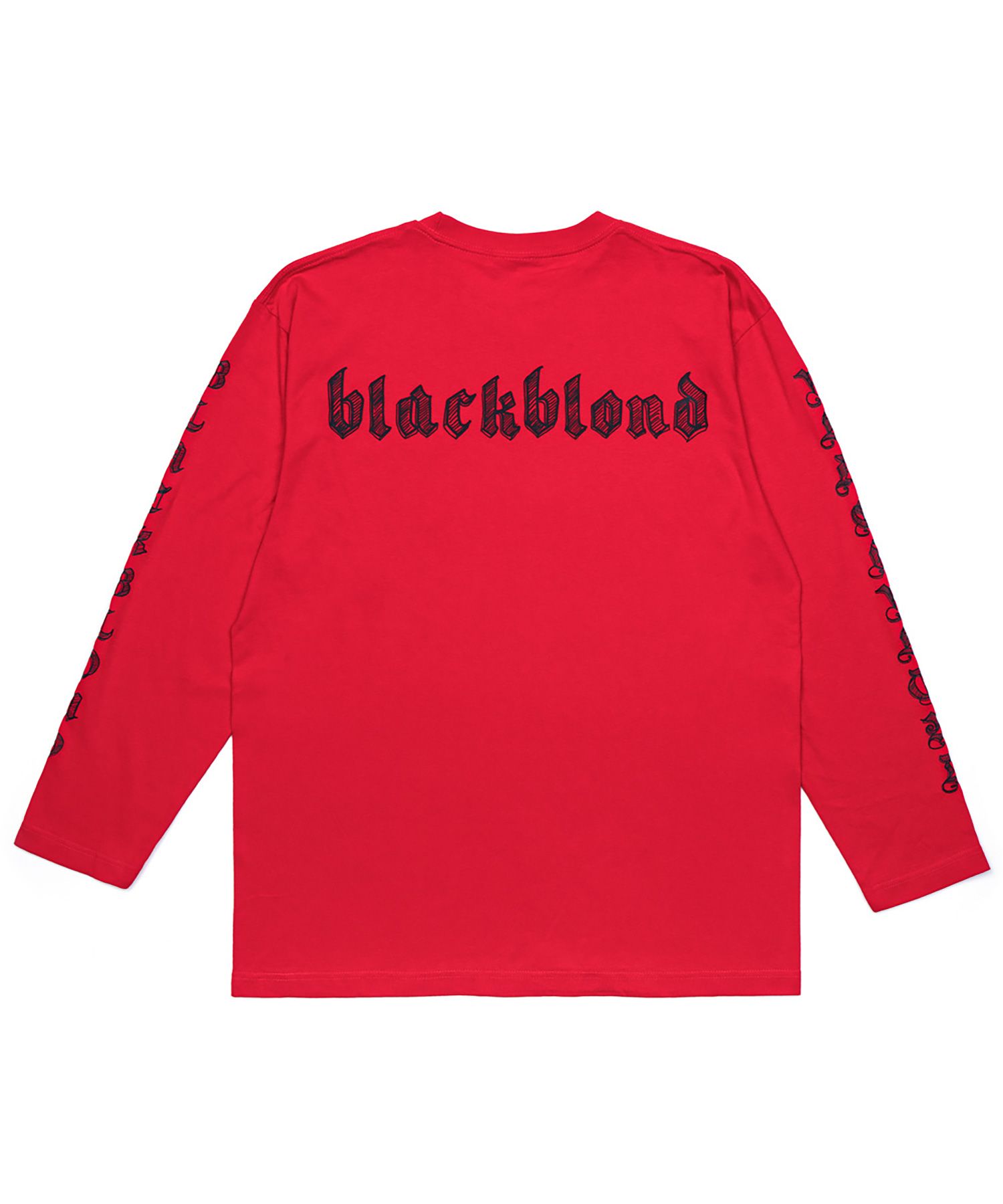 MUSINSA | BLACKBLOND Vivid Sketch Logo Long Sleeve T-Shirt (Red)