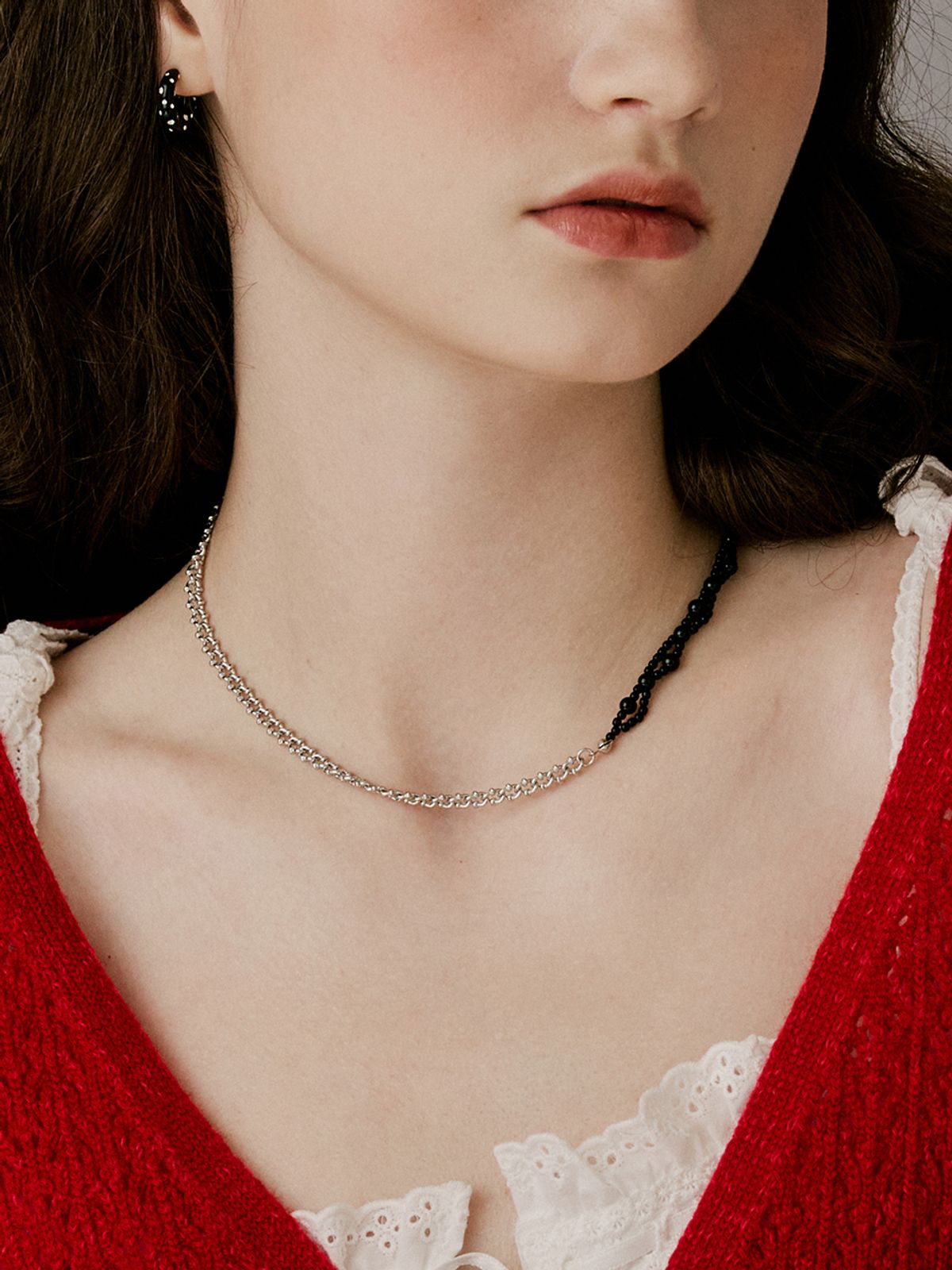 빈티지헐리우드(VINTAGE HOLLYWOOD) Vine Half Chain Necklace_VH2479NE003M
