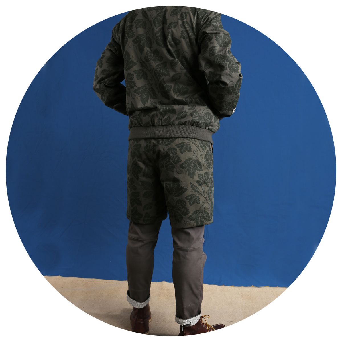세컨드 코너(SECOND CORNER) 2C 남성 캠퍼/헌터 그래픽 겨울 패딩 반바지 + 허리끈벨트/파우치 Neymar