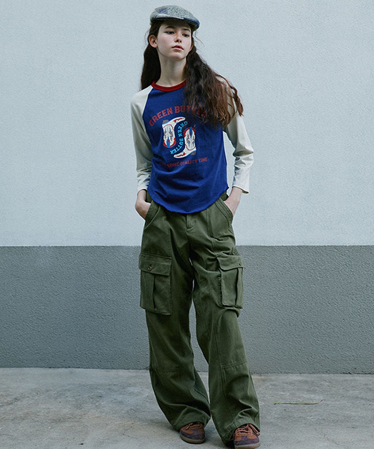 그린버터(GREENBUTTER) Drawstring Cargo Pants (Khaki)