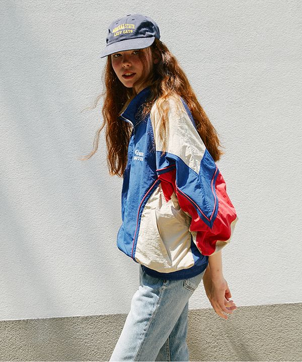 【GREEN BUTTER】Two-Way Windbreaker Jacket NAVY Two-way Windbreaker Jacket (Navy) - 그린버터