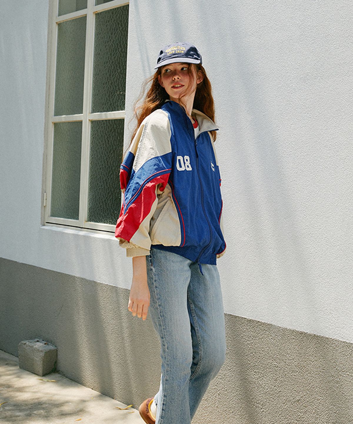 그린버터(GREENBUTTER) Two-way Windbreaker Jacket (Navy)