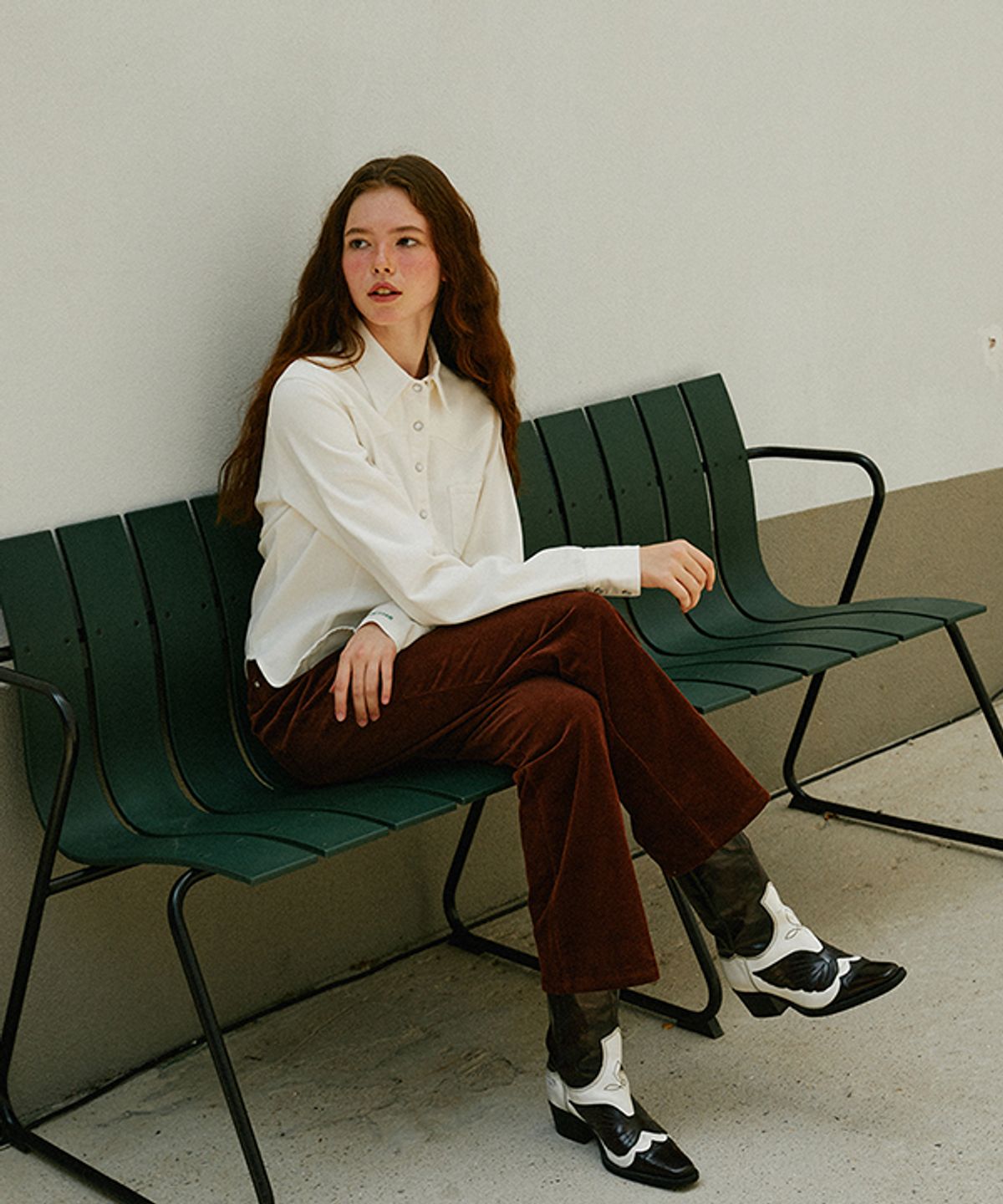 그린버터(GREENBUTTER) Western Cotton Shirt (Ivory)
