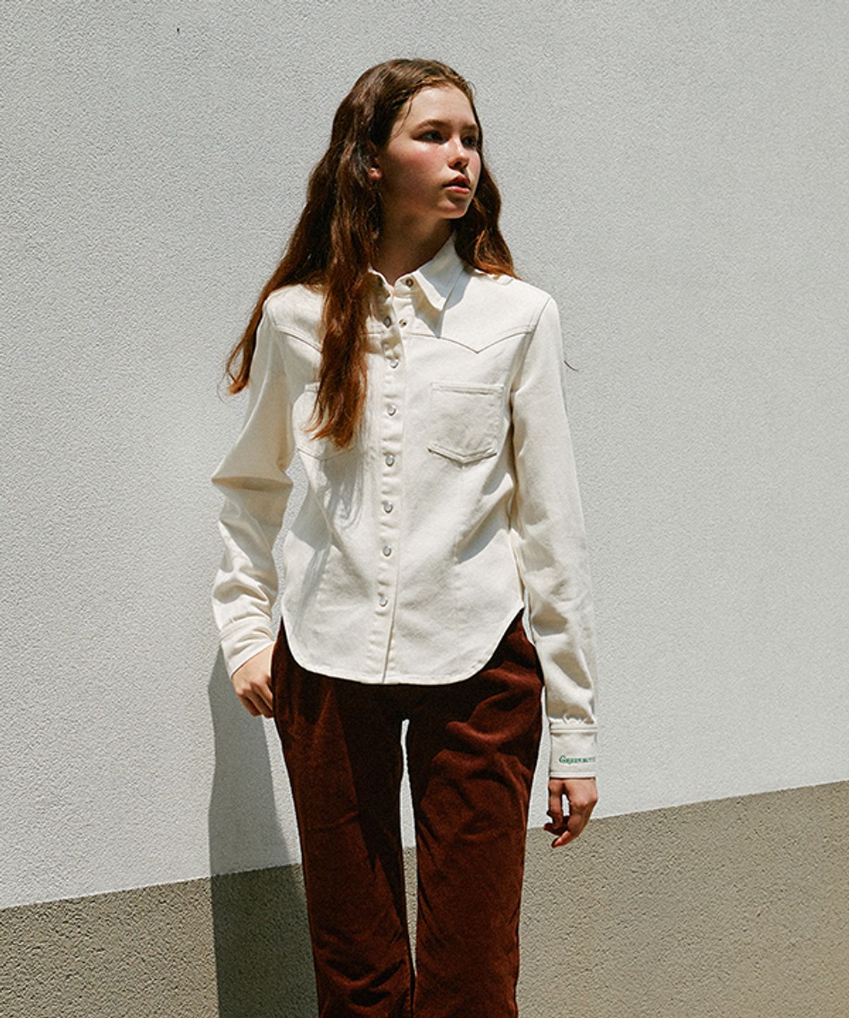 그린버터(GREENBUTTER) Western Cotton Shirt (Ivory)
