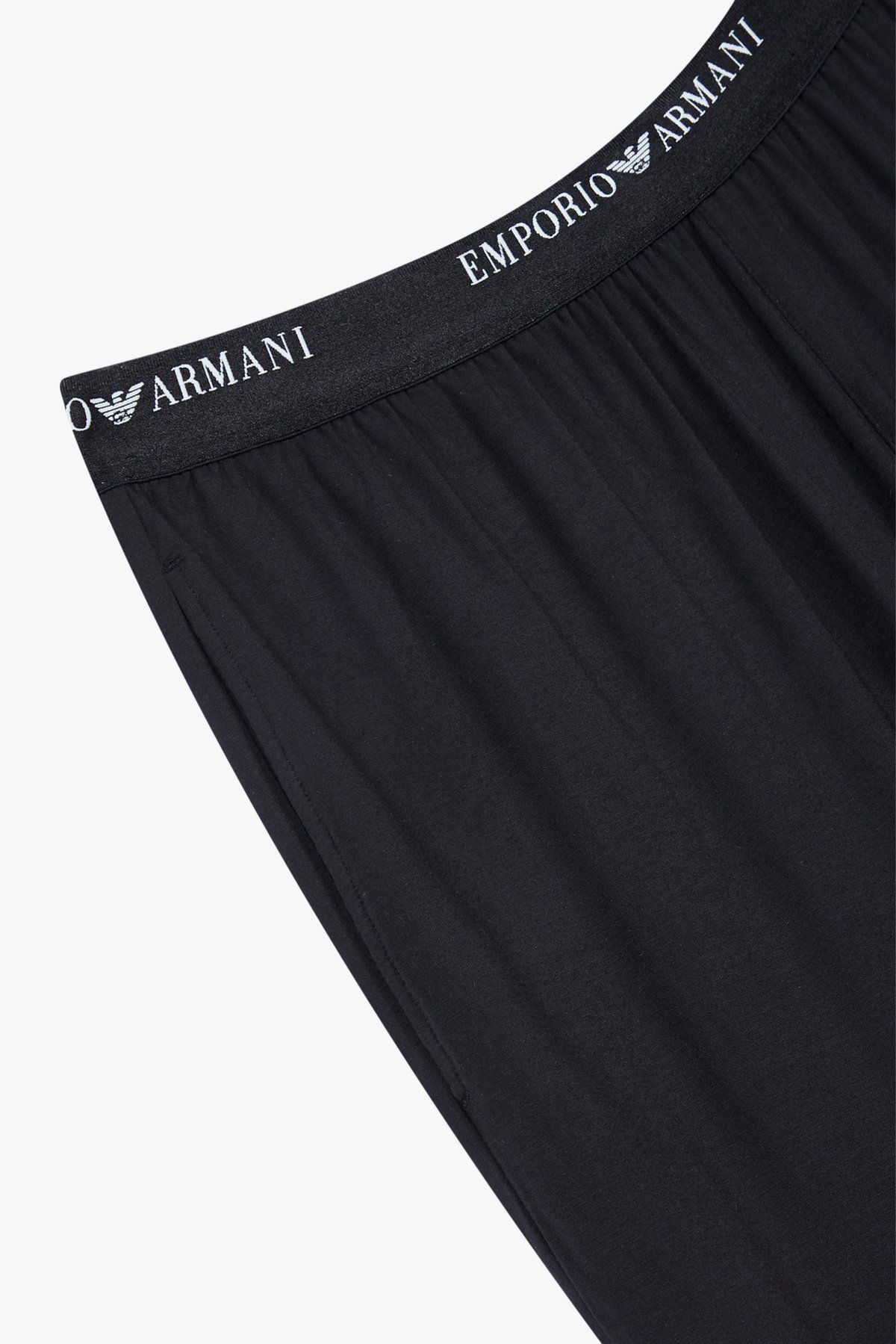 엠포리오 아르마니 언더웨어(EMPORIO ARMANI UNDERWEAR) 남성 로고 밴딩 레이온 라운지 팬츠_블랙 0814332004