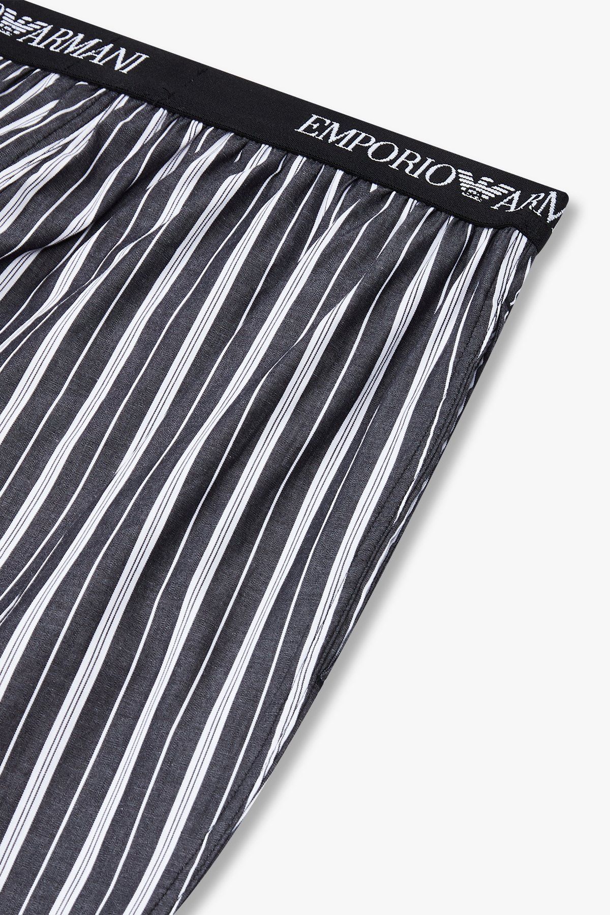 엠포리오 아르마니 언더웨어(EMPORIO ARMANI UNDERWEAR) 남성 로고 밴딩 패턴드 라운지 팬츠_블랙 0814332019