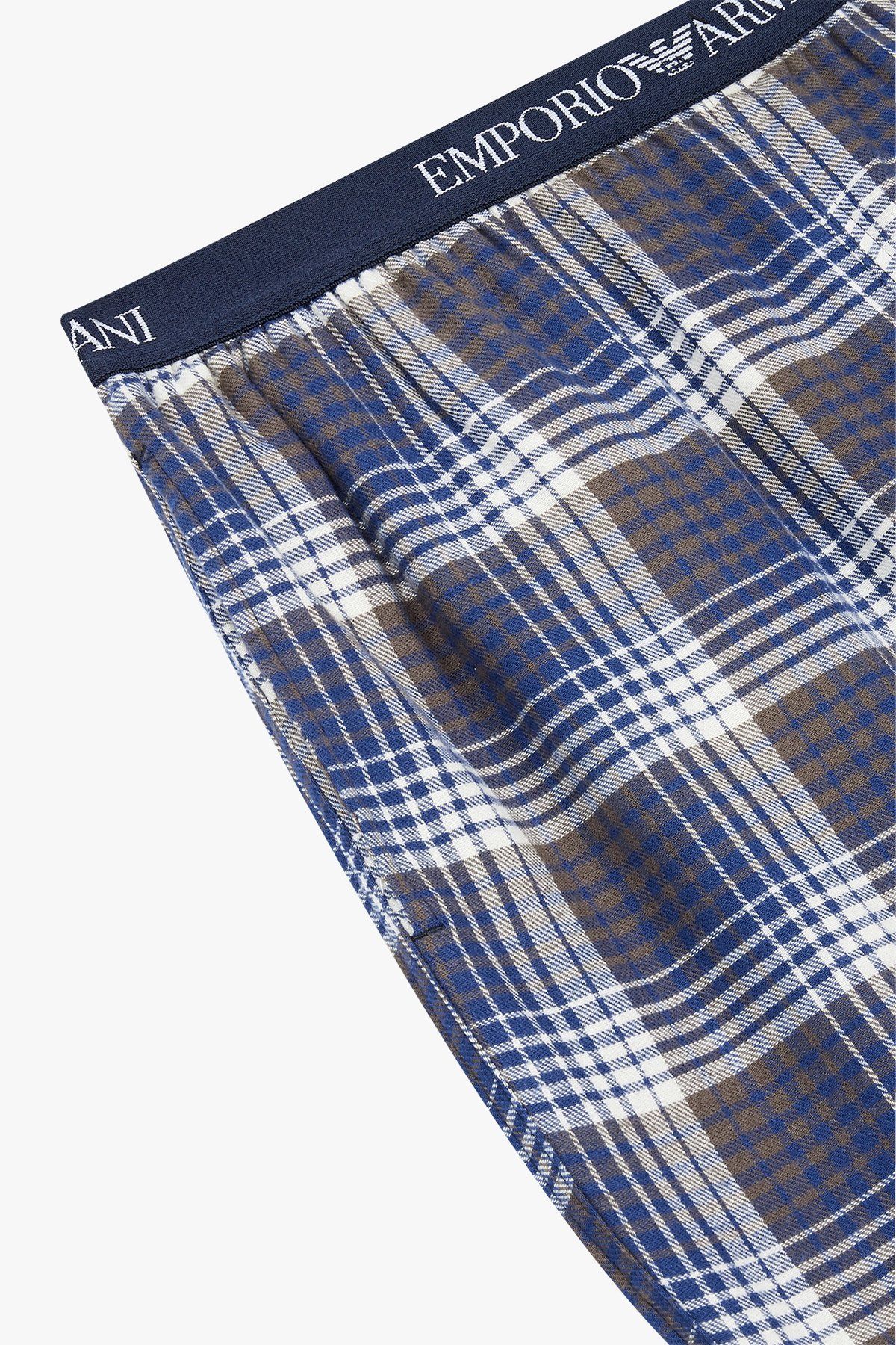 엠포리오 아르마니 언더웨어(EMPORIO ARMANI UNDERWEAR) 남성 패턴드 플란넬 라운지 팬츠_블루 0814332023