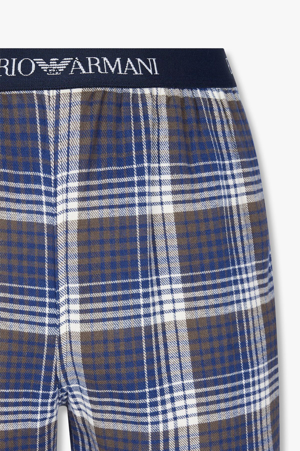 엠포리오 아르마니 언더웨어(EMPORIO ARMANI UNDERWEAR) 남성 패턴드 플란넬 라운지 팬츠_블루 0814332023