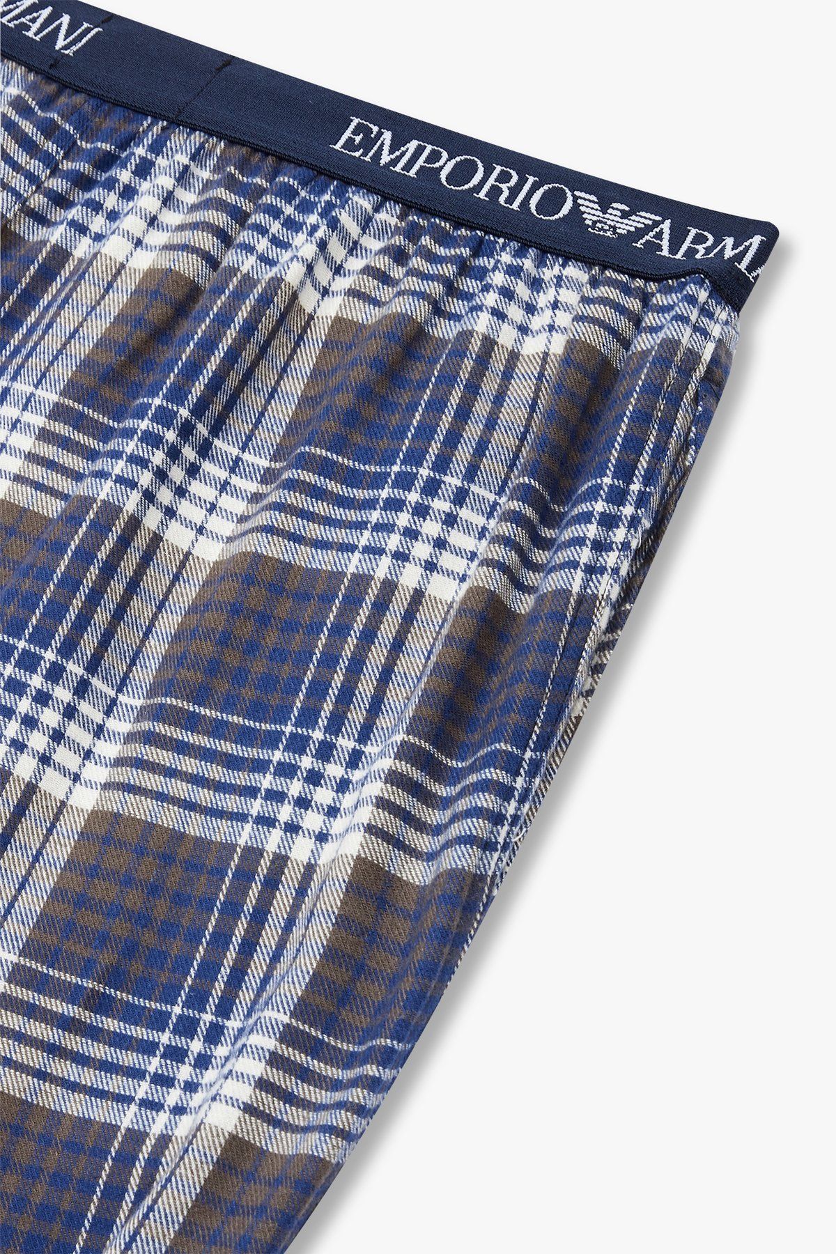 엠포리오 아르마니 언더웨어(EMPORIO ARMANI UNDERWEAR) 남성 패턴드 플란넬 라운지 팬츠_블루 0814332023