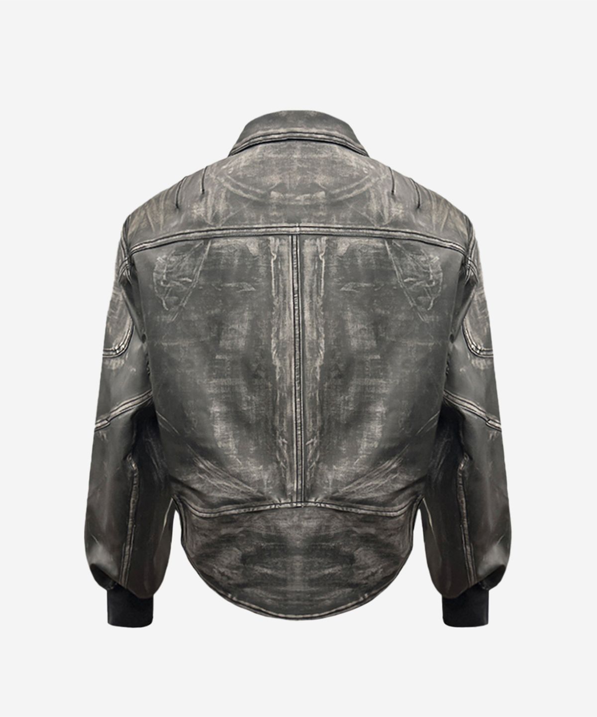 비엘알(BLR) Leather Pauldron Biker Cropped Jacket