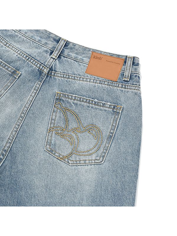 MUSINSA | KIRSH Cherry Garment Washing Wide Fit Denim Pants