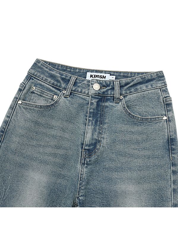 ★24-25FW新作★KIRSH★CHEEKCHECK SLIM-FIT SPAN PANTS MUSINSA | KIRSH Cherry Span Slim Fit Denim Pants [Blue]