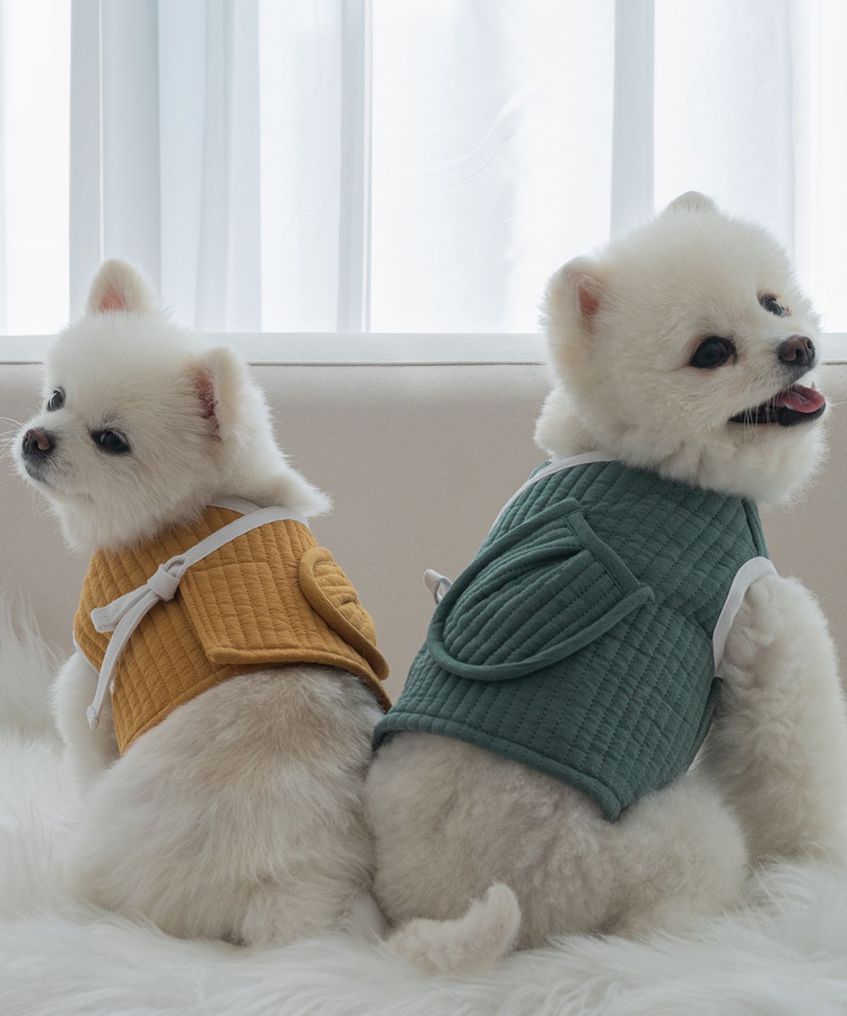 슈퍼펫(SUPERPET) 강아지 누비한복 조끼 워싱그린