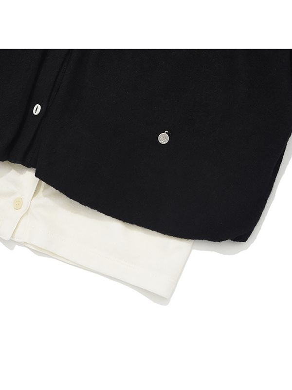 mix color high neck zip knit | NKNIT