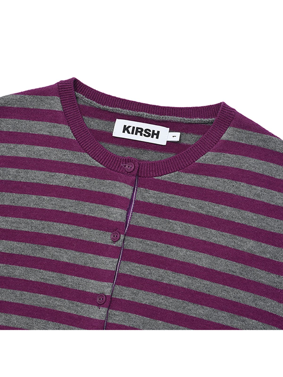 키르시(KIRSH) 체리 스트라이프 가디건 [퍼플]