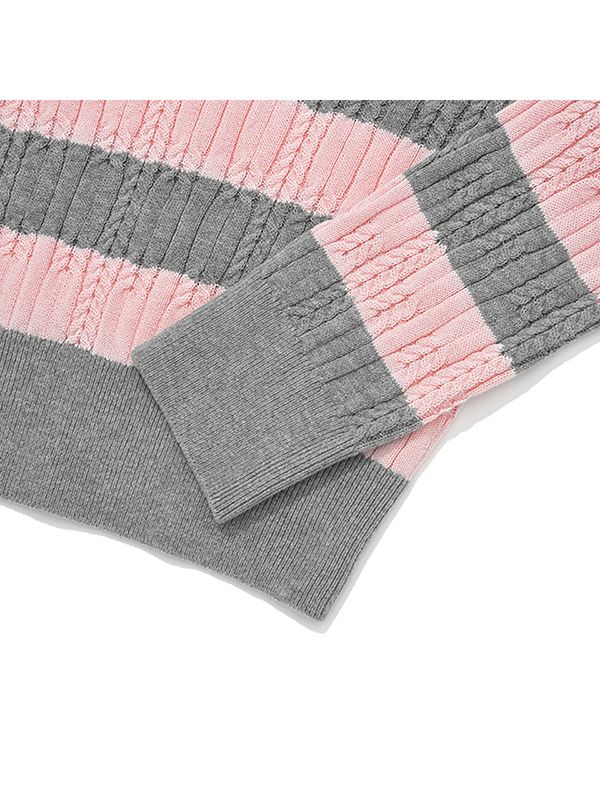 MUSINSA | KIRSH Small Cherry Stripe Crop Knit [Pink]