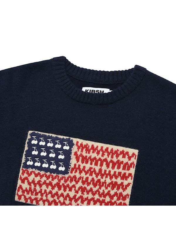 MUSINSA | KIRSH Cherry USA Graphic Knit [Navy]