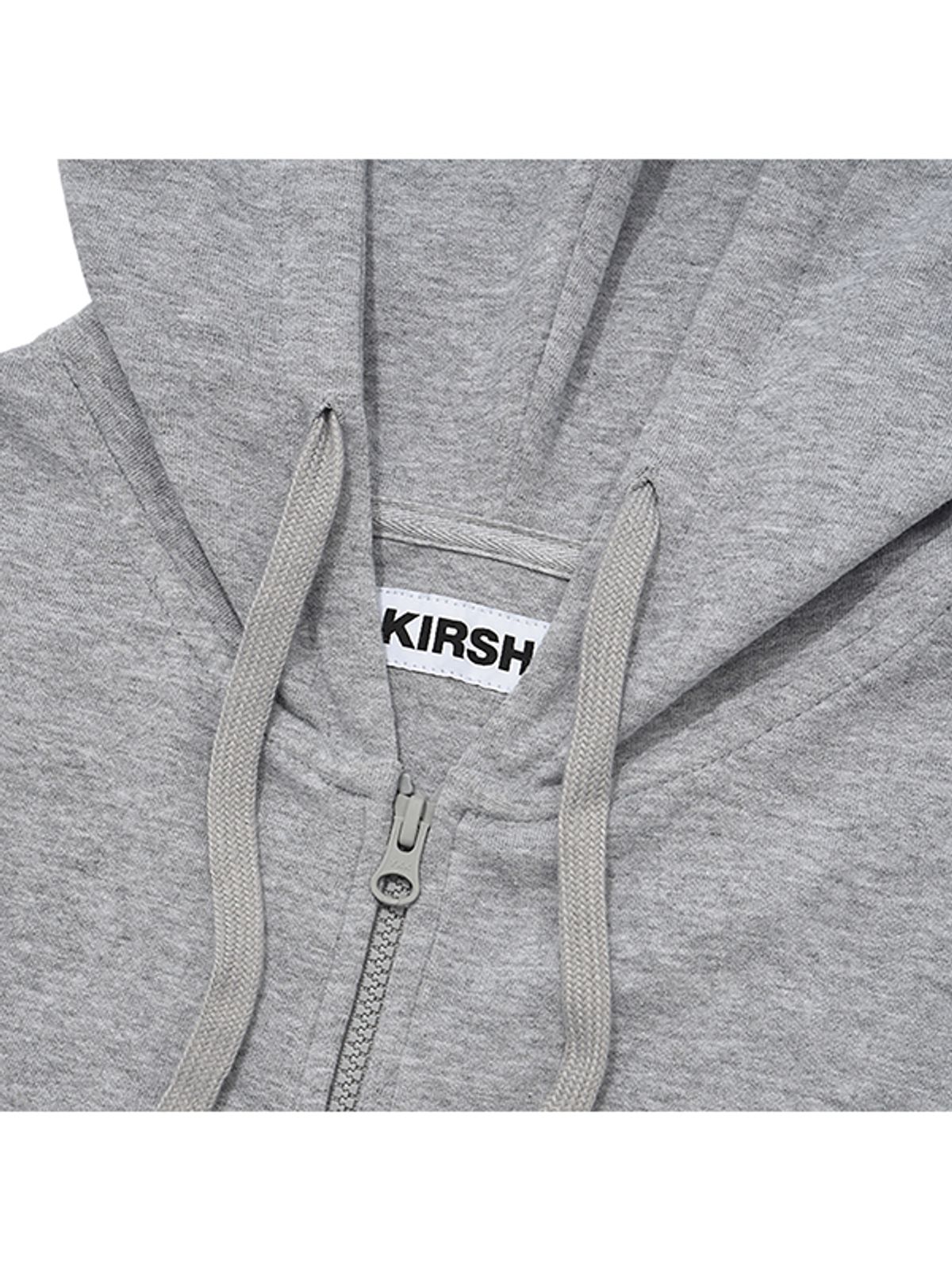 키르시(KIRSH) 워딩 아플리케 후드 집업 [멜란지 그레이]