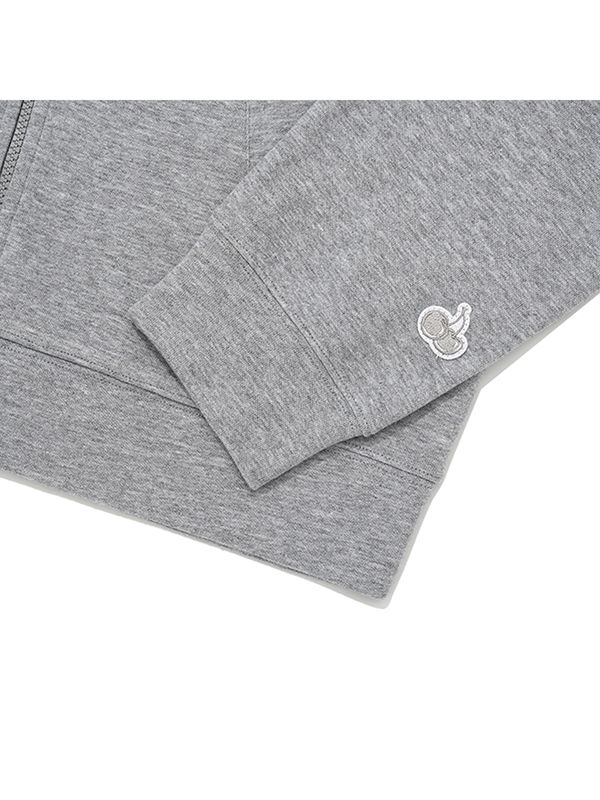 MUSINSA | KIRSH Wording Applique Hooded Zip-Up [Melange Grey]